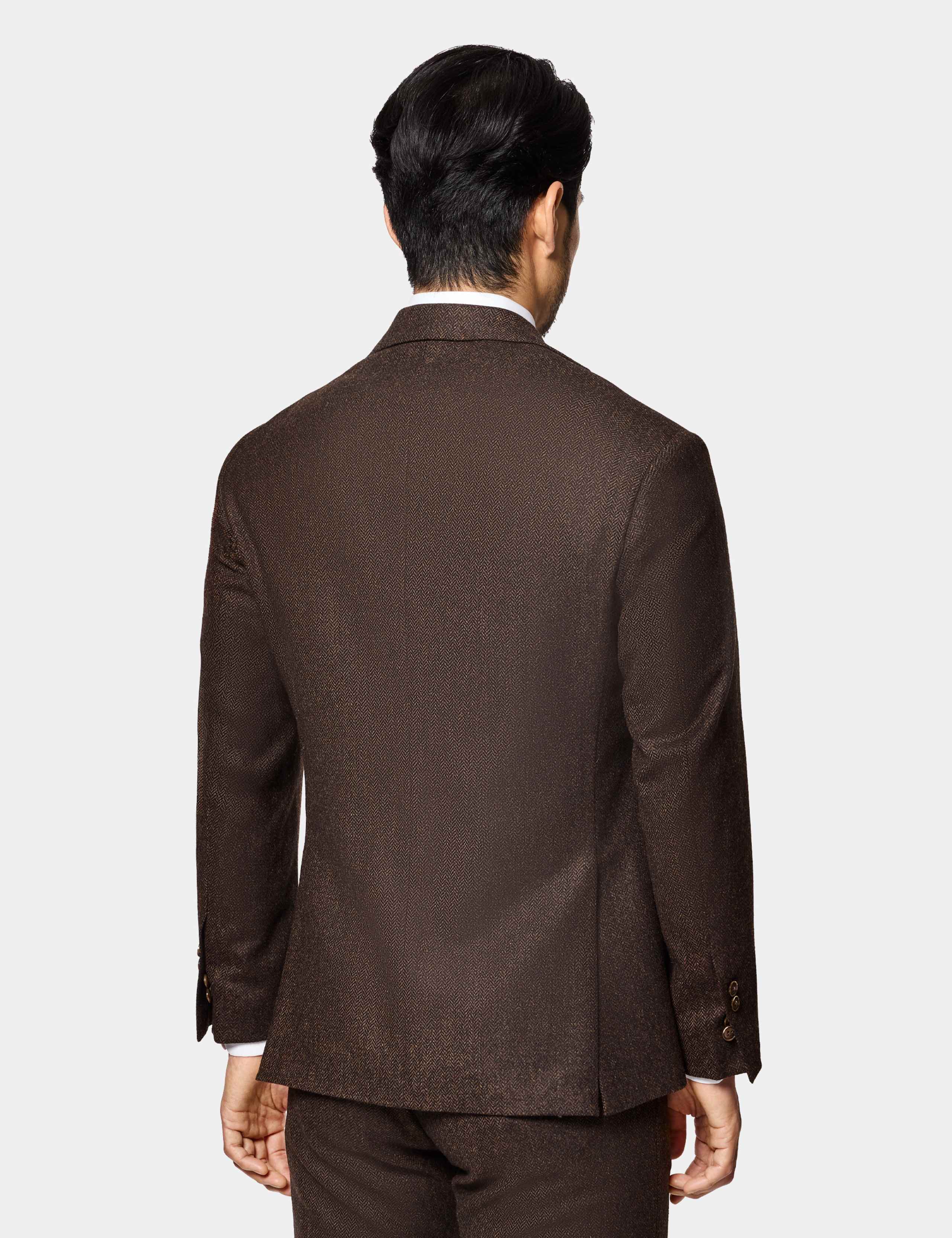 Slim Fit Pure Wool Herringbone Suit Jacket 3 of 3