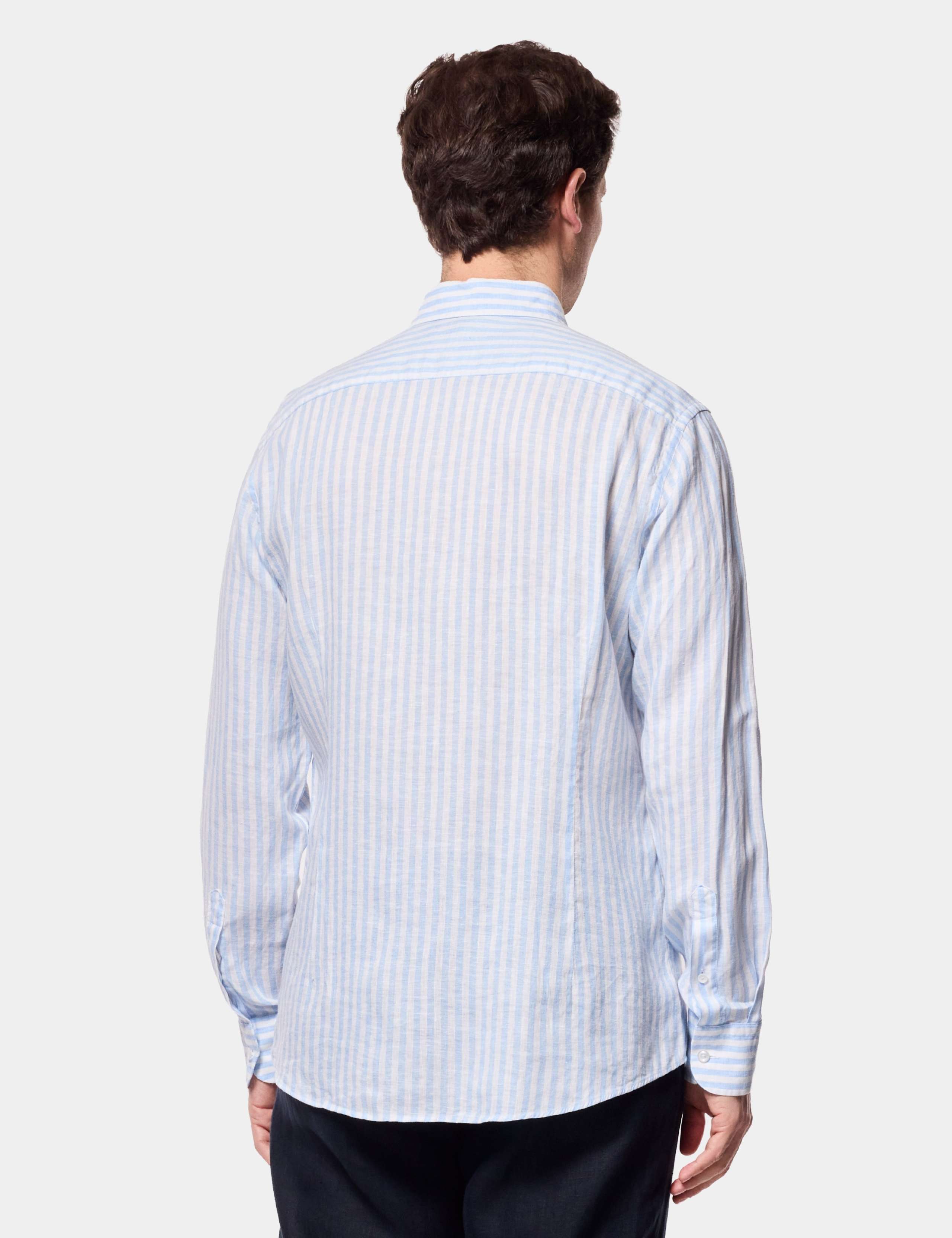Regular Fit Pure Linen Striped Shirt 3 of 3