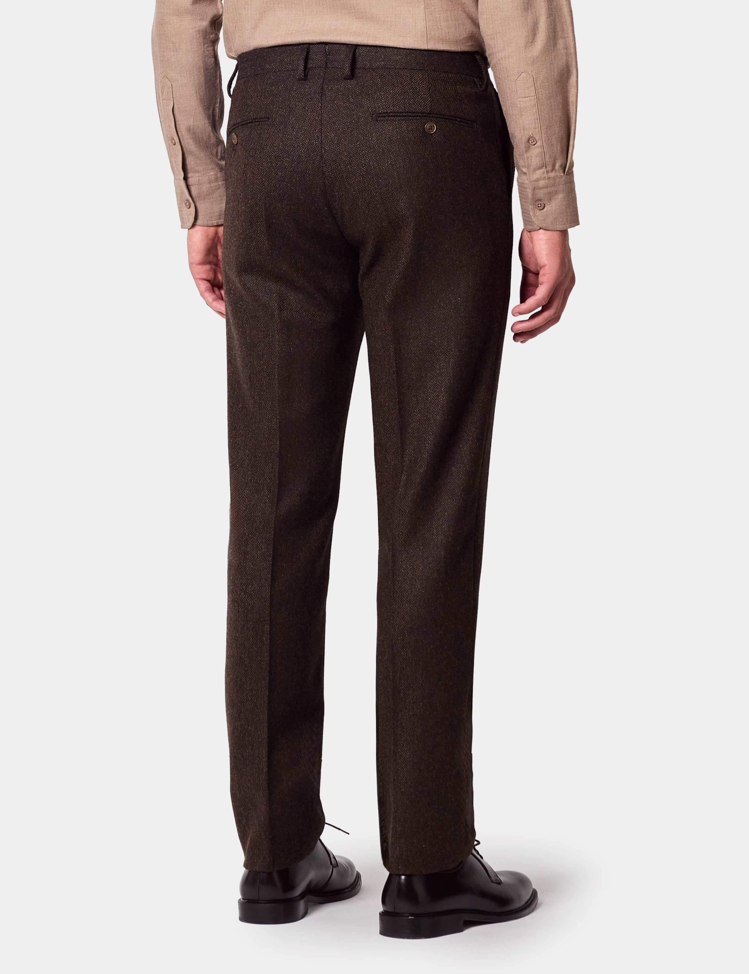 Slim Fit Pure Wool Herringbone Suit Trousers 2 of 2