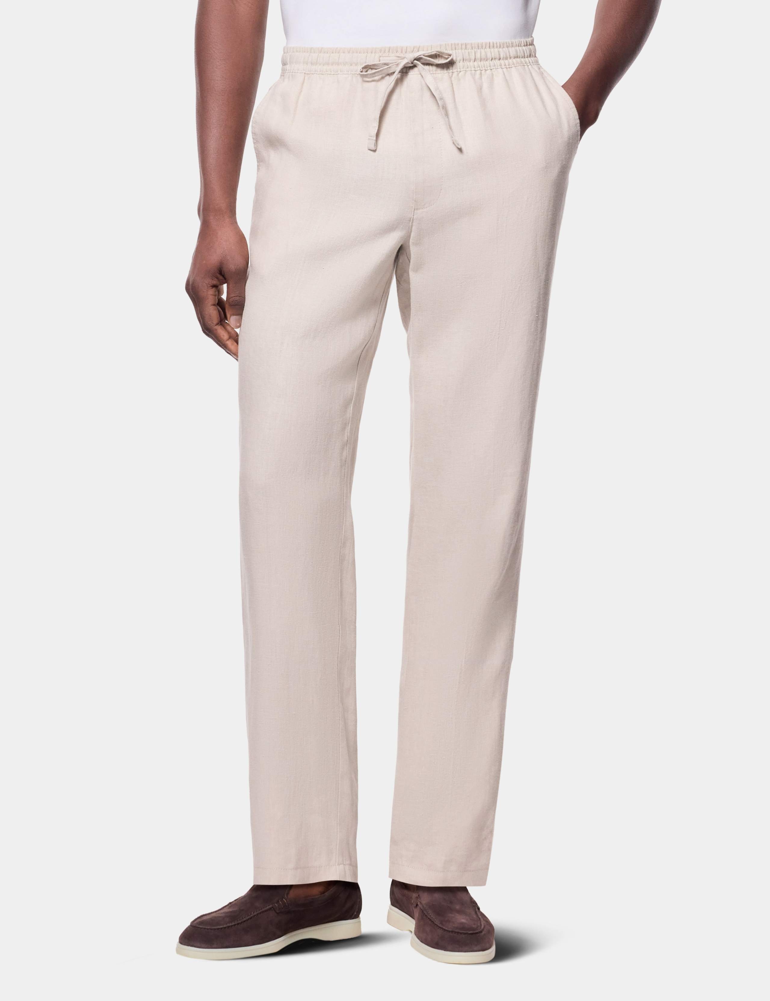 Regular Fit Pure Linen Lightweight Trousers 1 of 3
