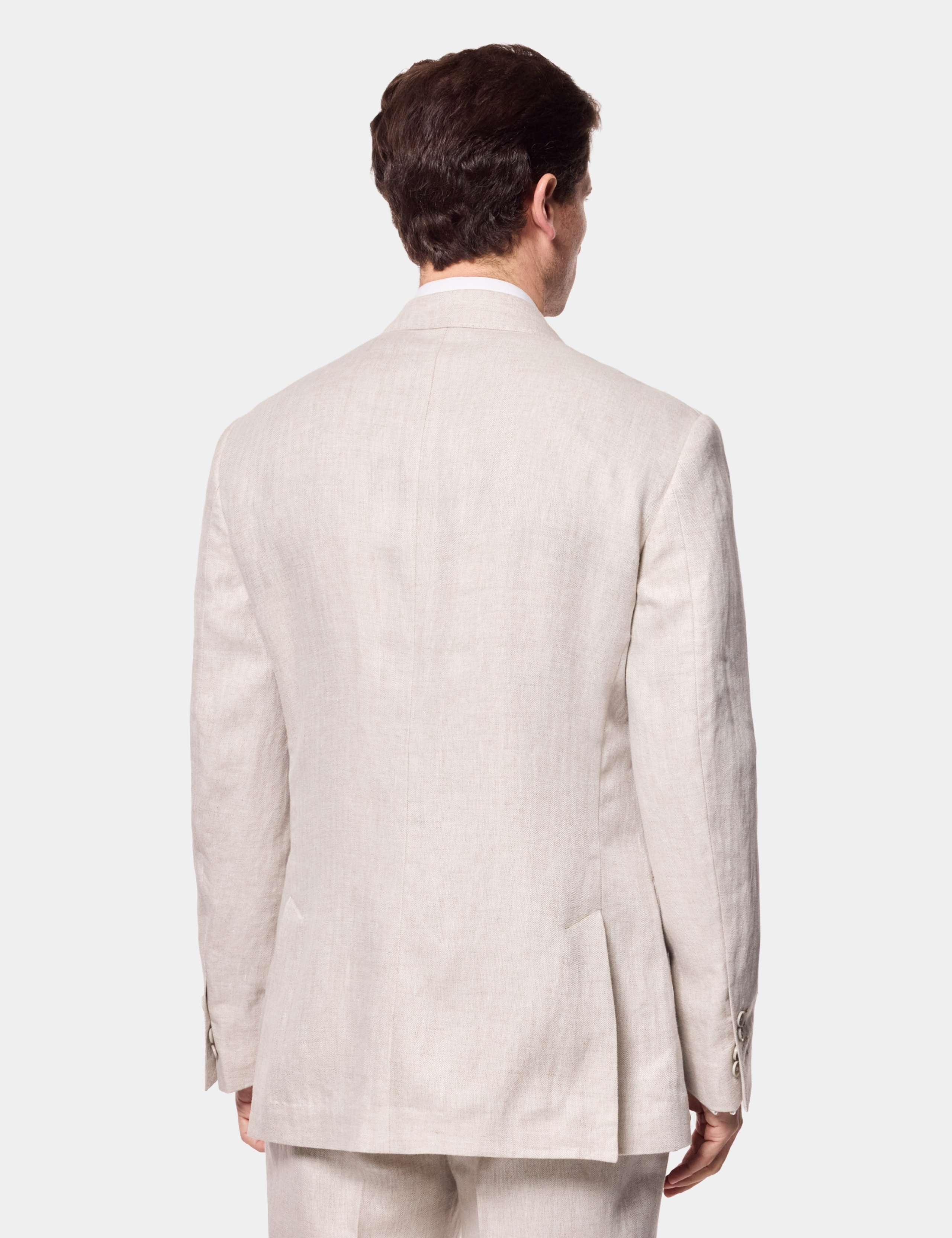 Tailored Fit Pure Linen Suit Jacket 3 of 3