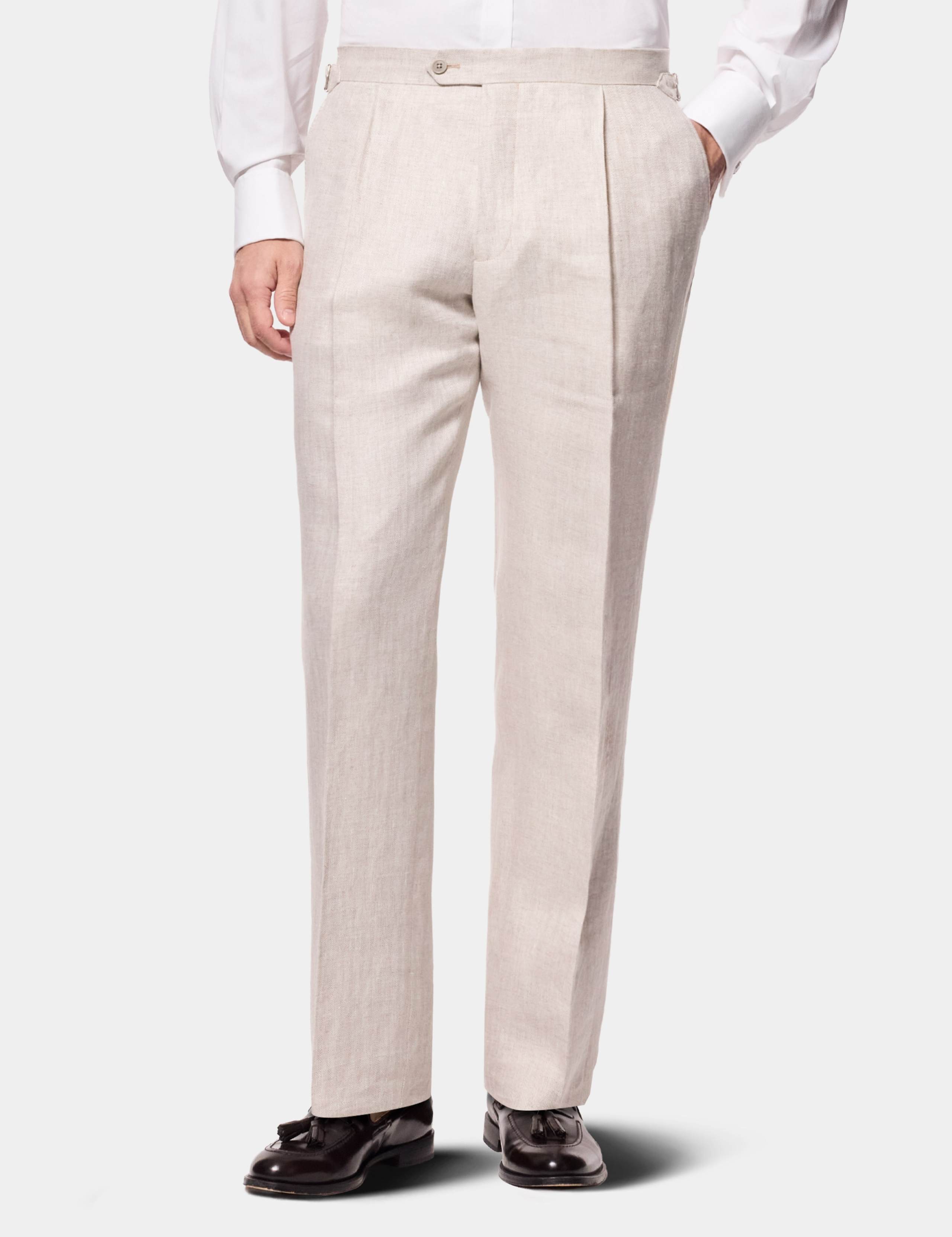 Tailored Fit Pure Linen Suit Trousers 1 of 3