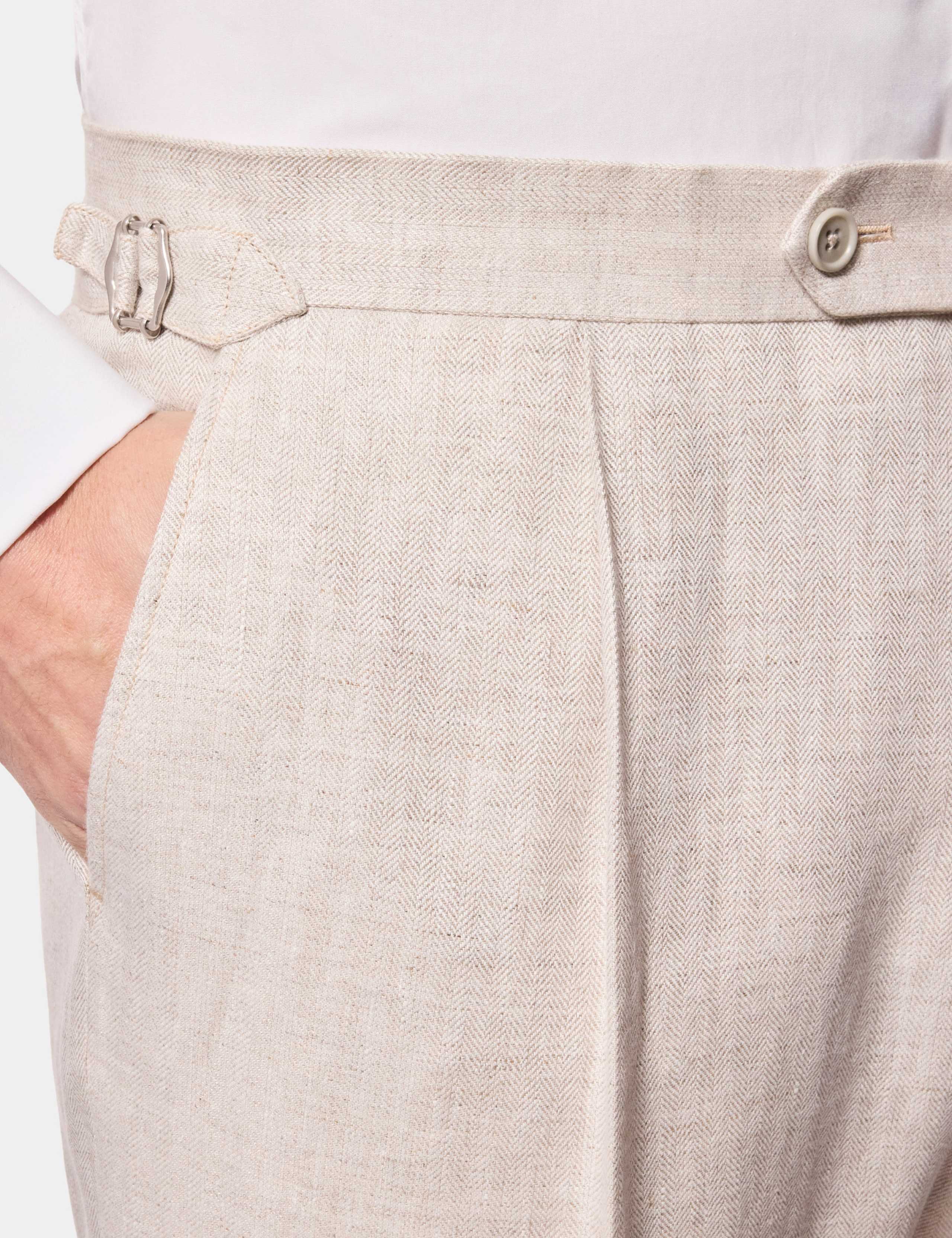 Tailored Fit Pure Linen Suit Trousers 2 of 3