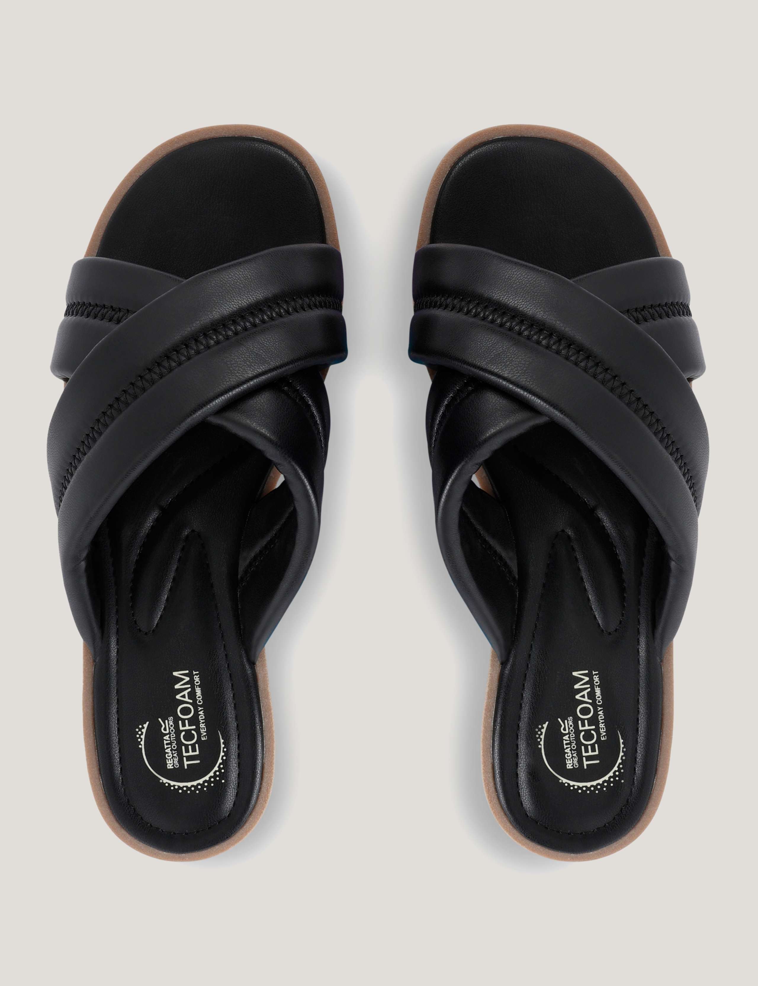 Carradine Leather Crossover Flat Sliders 2 of 7