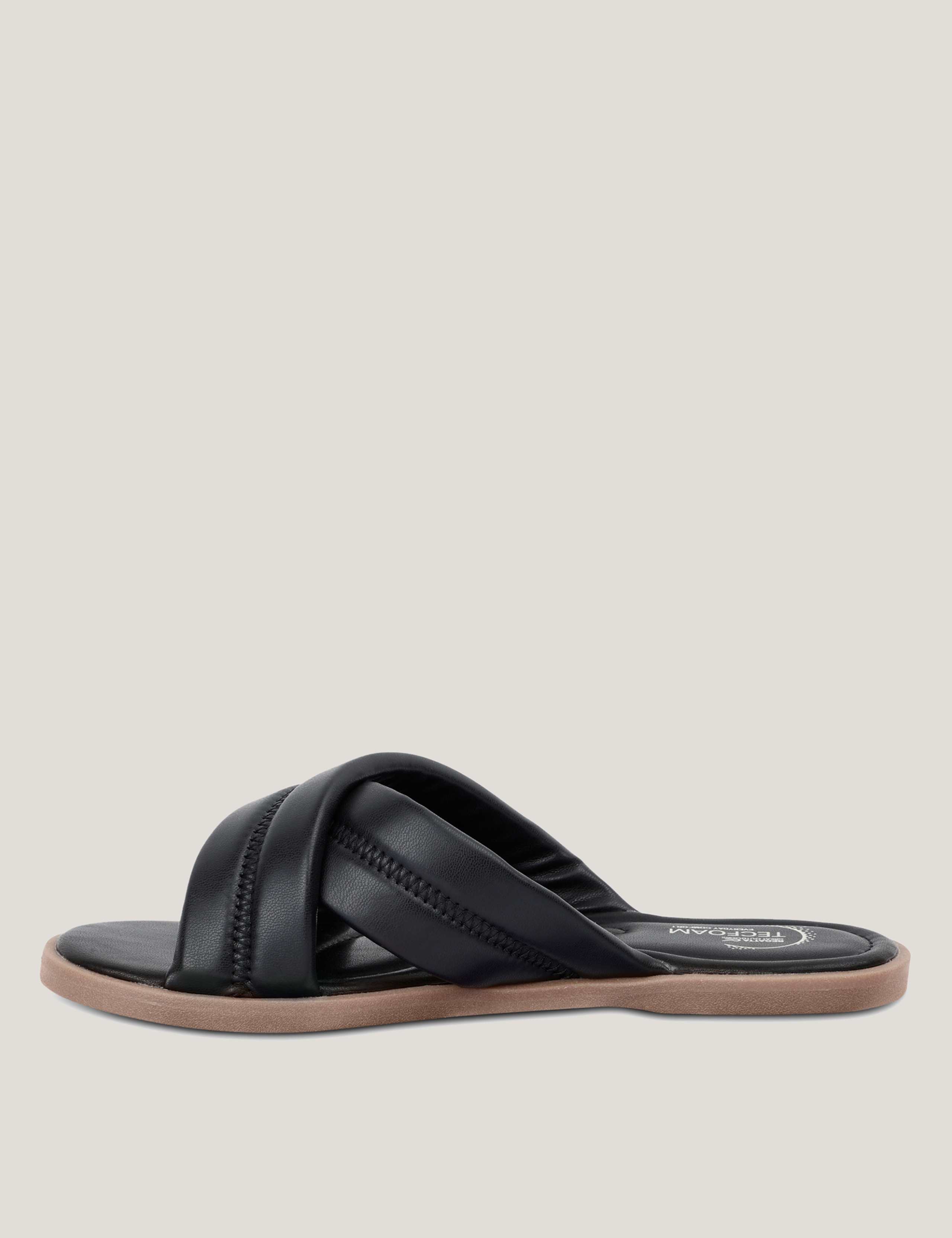 Carradine Leather Crossover Flat Sliders 3 of 7