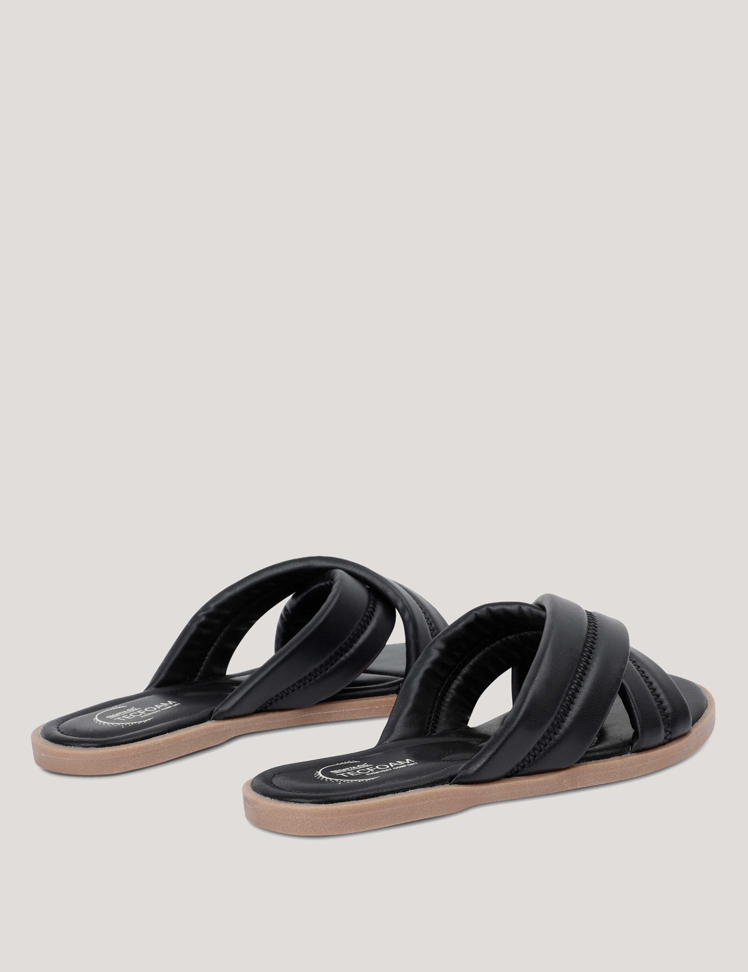 Carradine Leather Crossover Flat Sliders 4 of 7