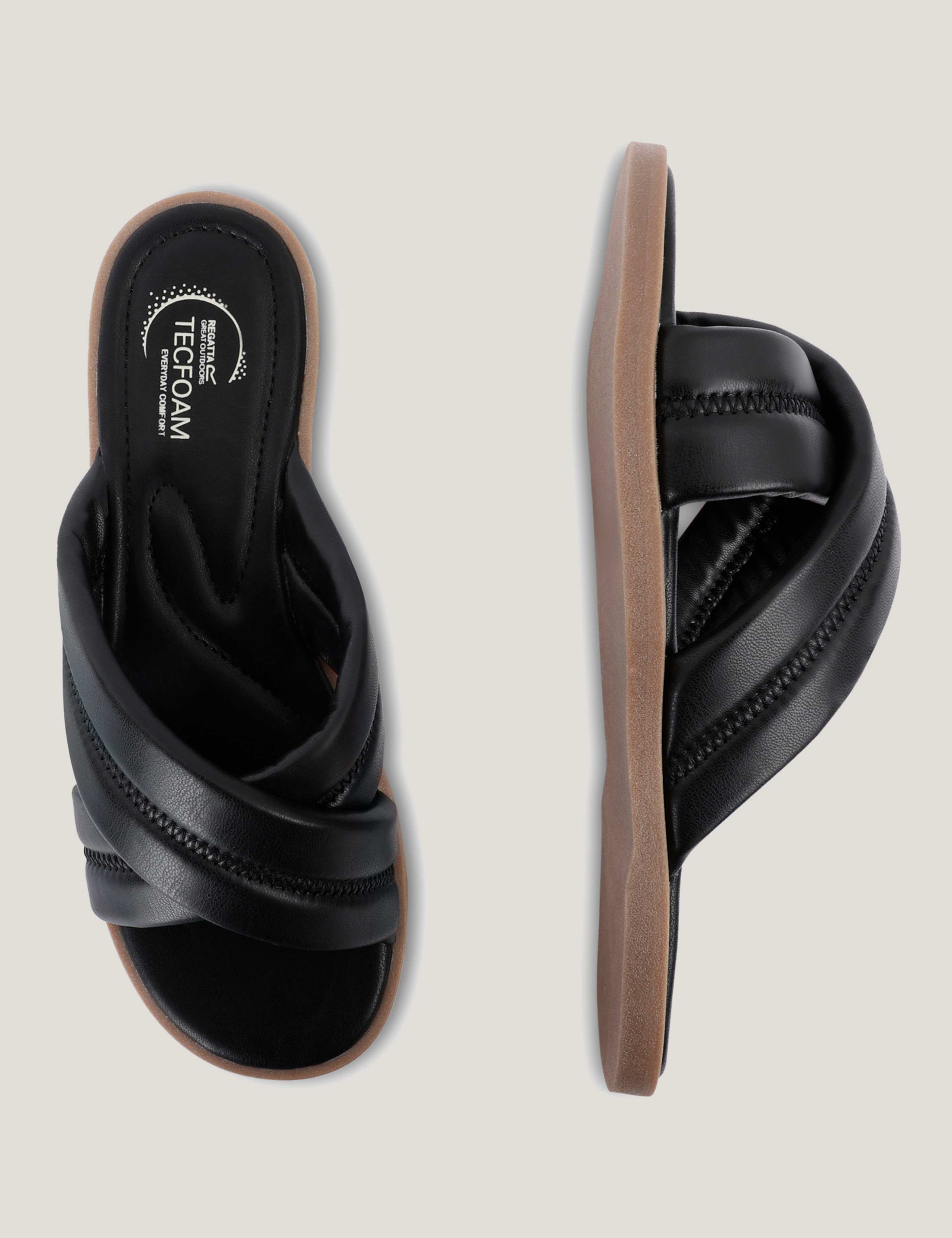 Carradine Leather Crossover Flat Sliders 7 of 7