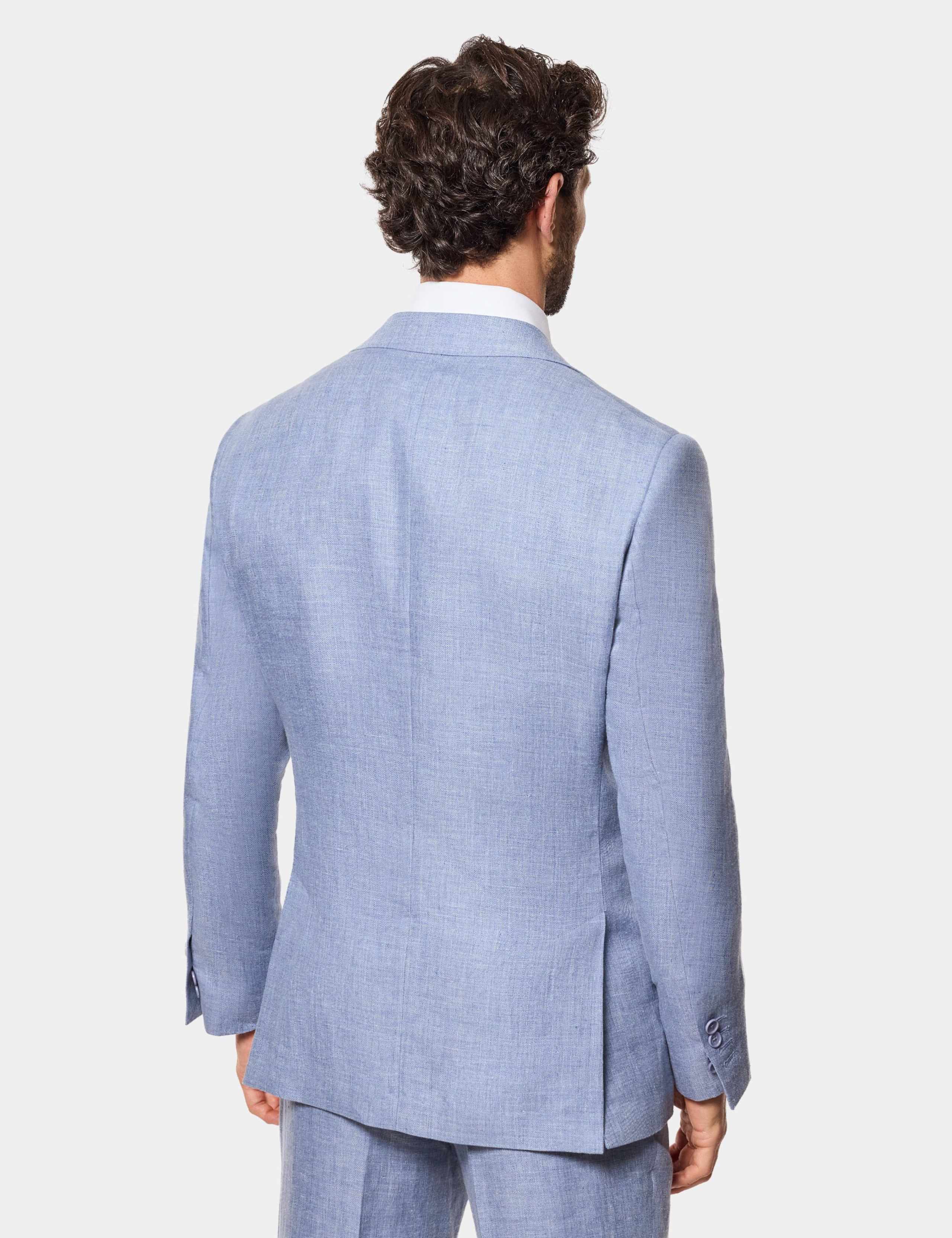 Tailored Fit Pure Linen Suit Jacket 3 of 3