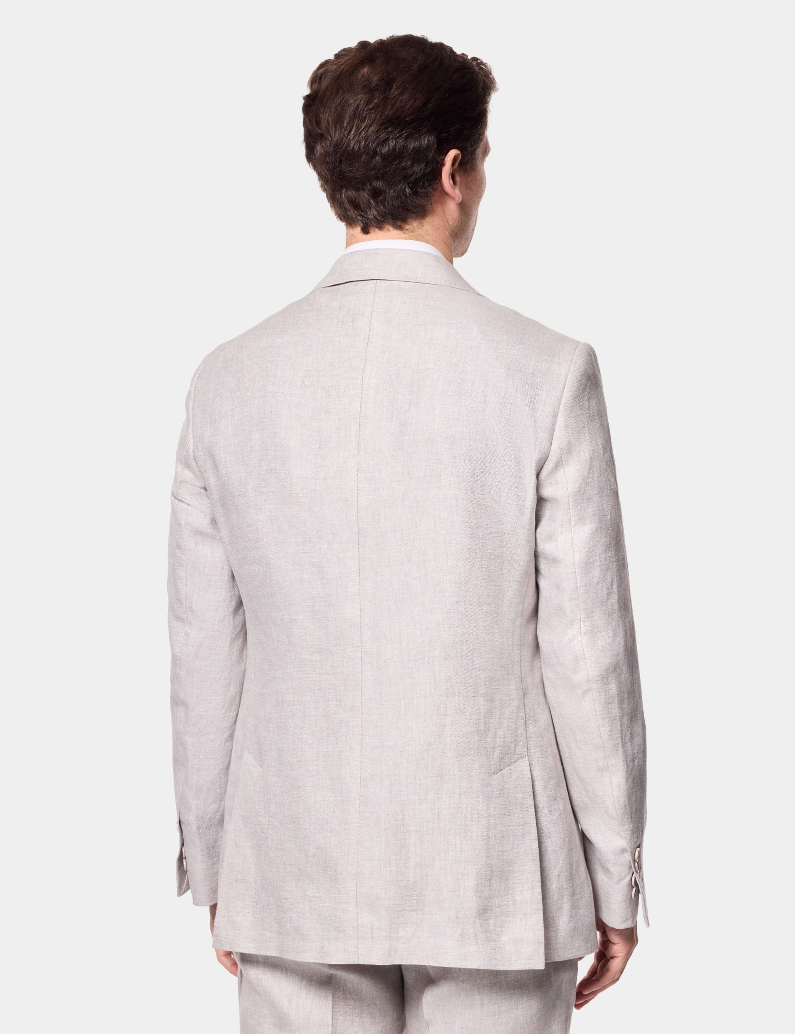Tailored Fit Pure Linen Suit Jacket 3 of 3