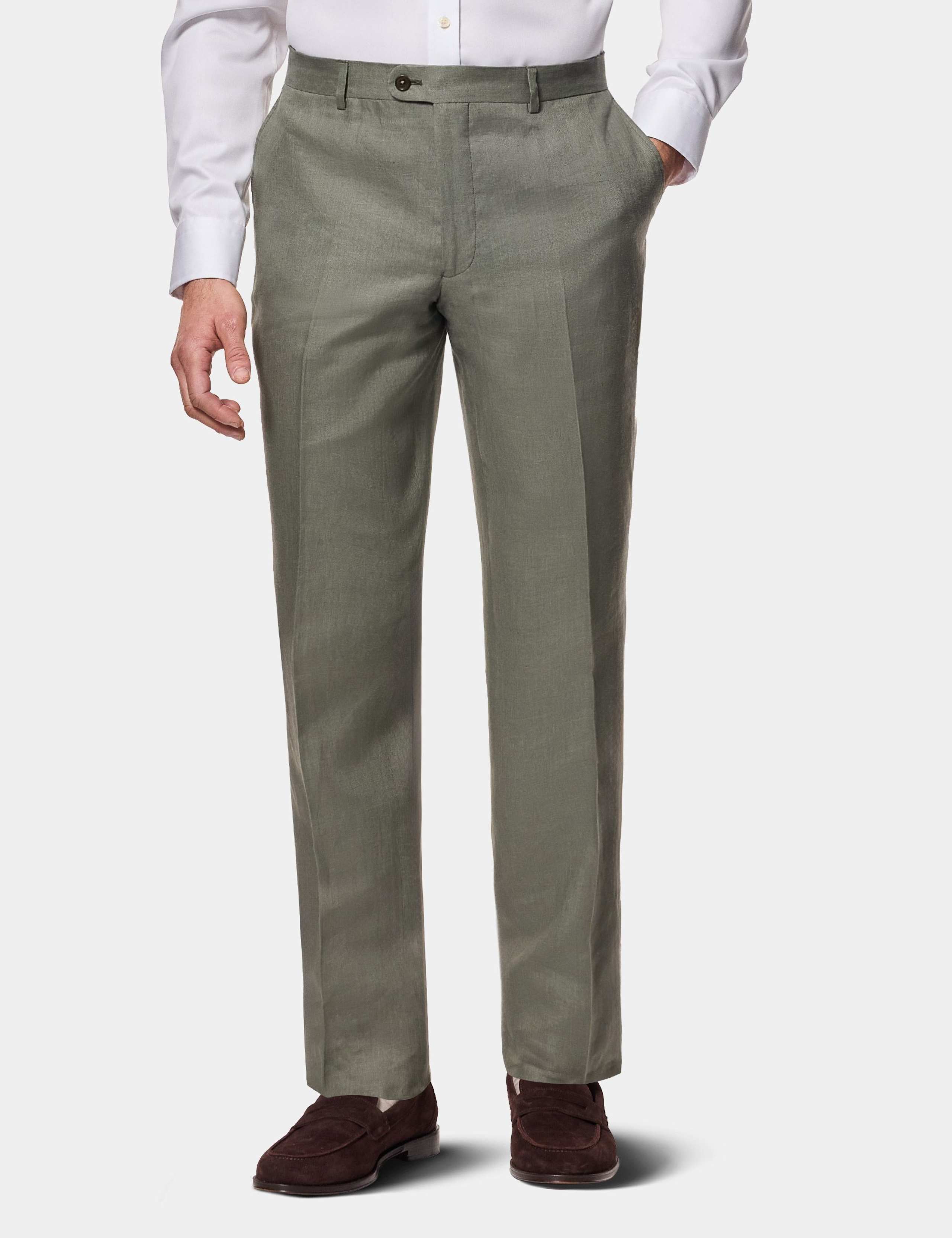 Tailored Fit Pure Linen Suit Trousers 1 of 3