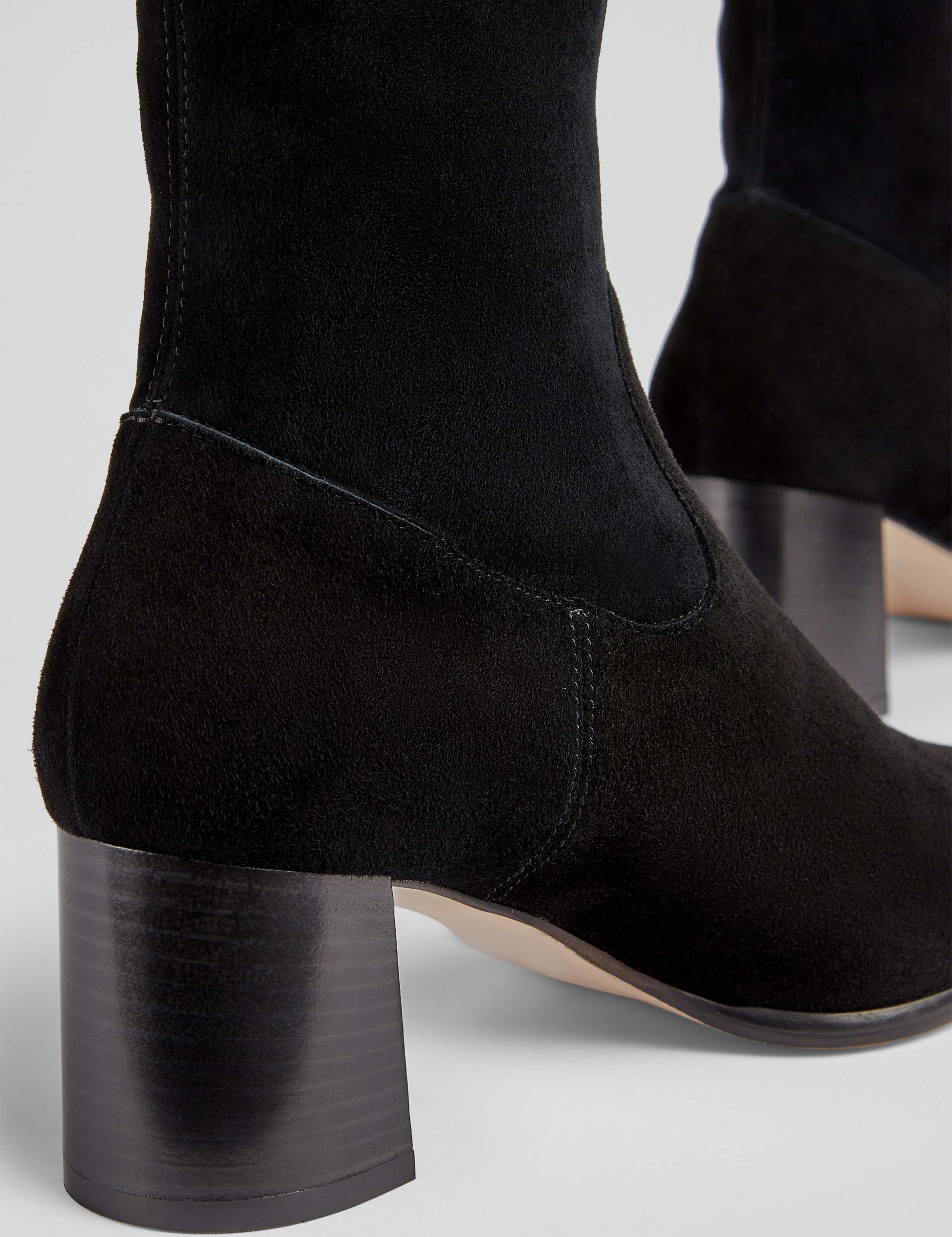 Suede Block Heel Ankle Boots 4 of 4