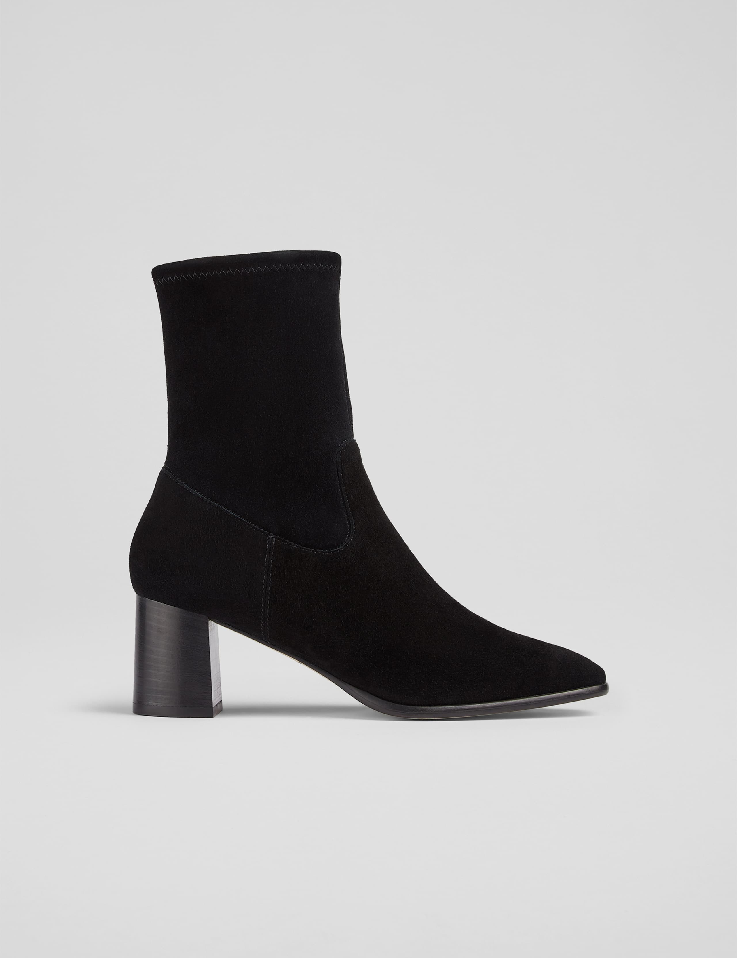 Suede Block Heel Ankle Boots 1 of 4