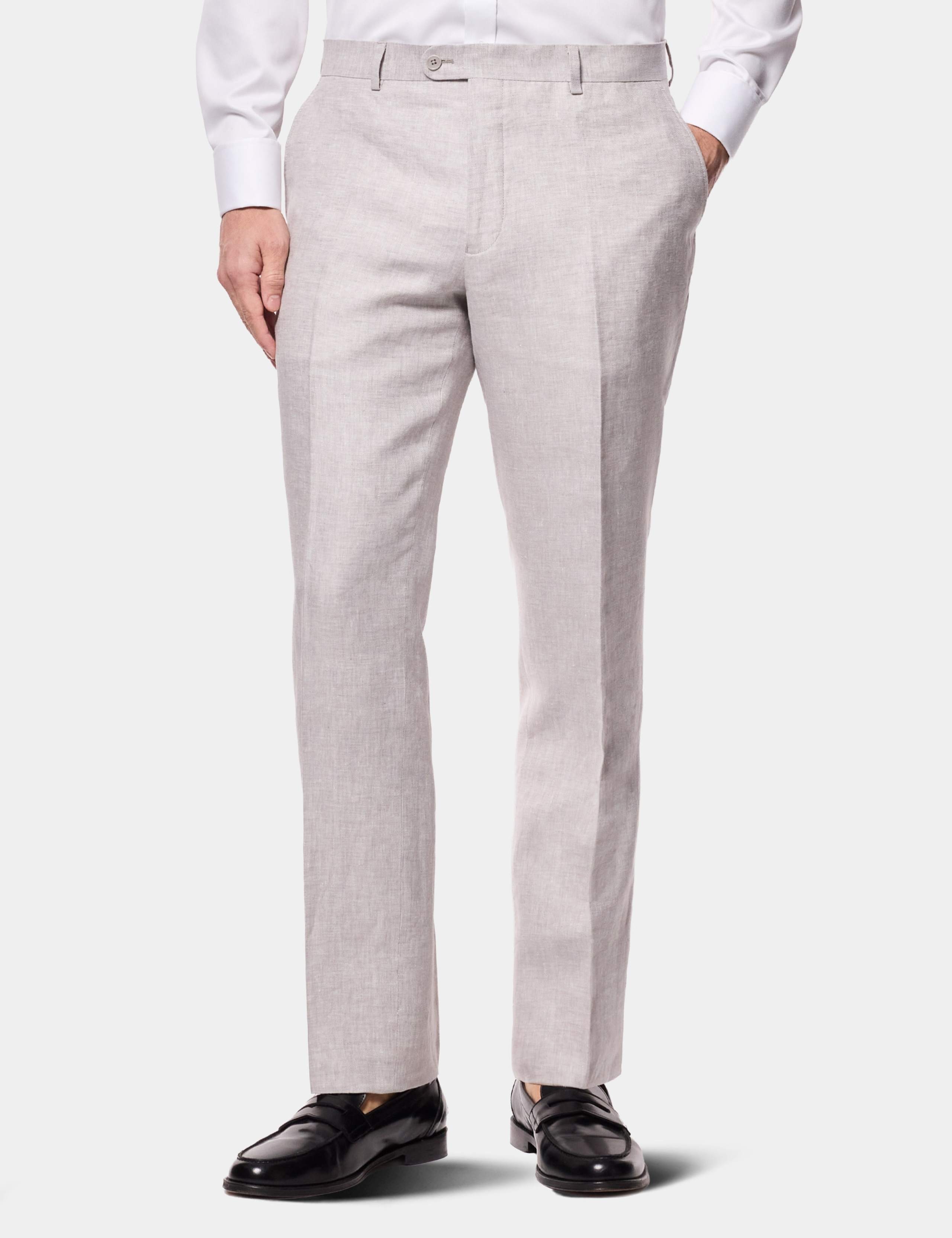 Tailored Fit Pure Linen Single Pleat Trousers 1 of 2