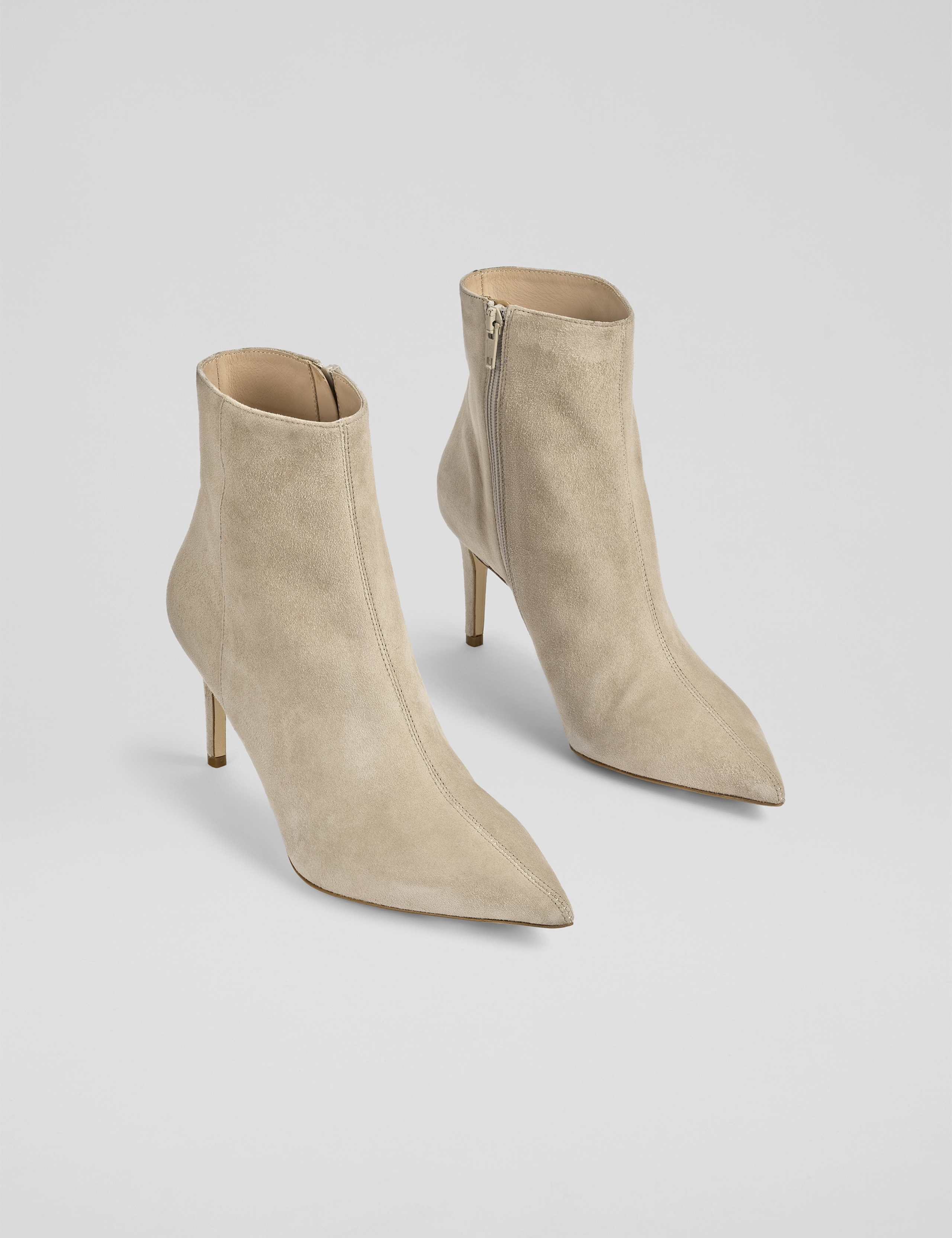 Suede Stiletto Heel Pointed Ankle Boots 3 of 4