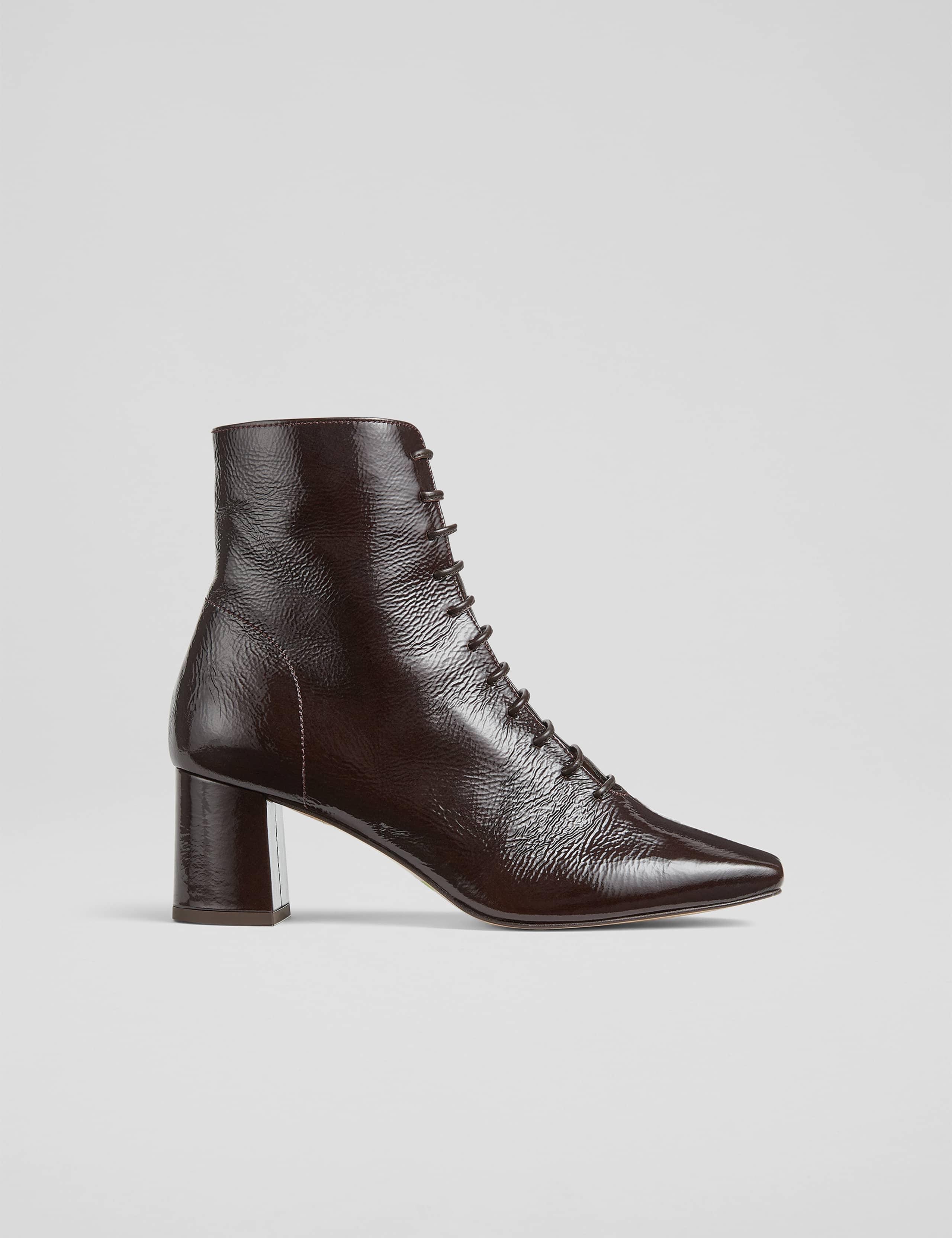 Suede Lace Up Block Heel Ankle Boots 1 of 4