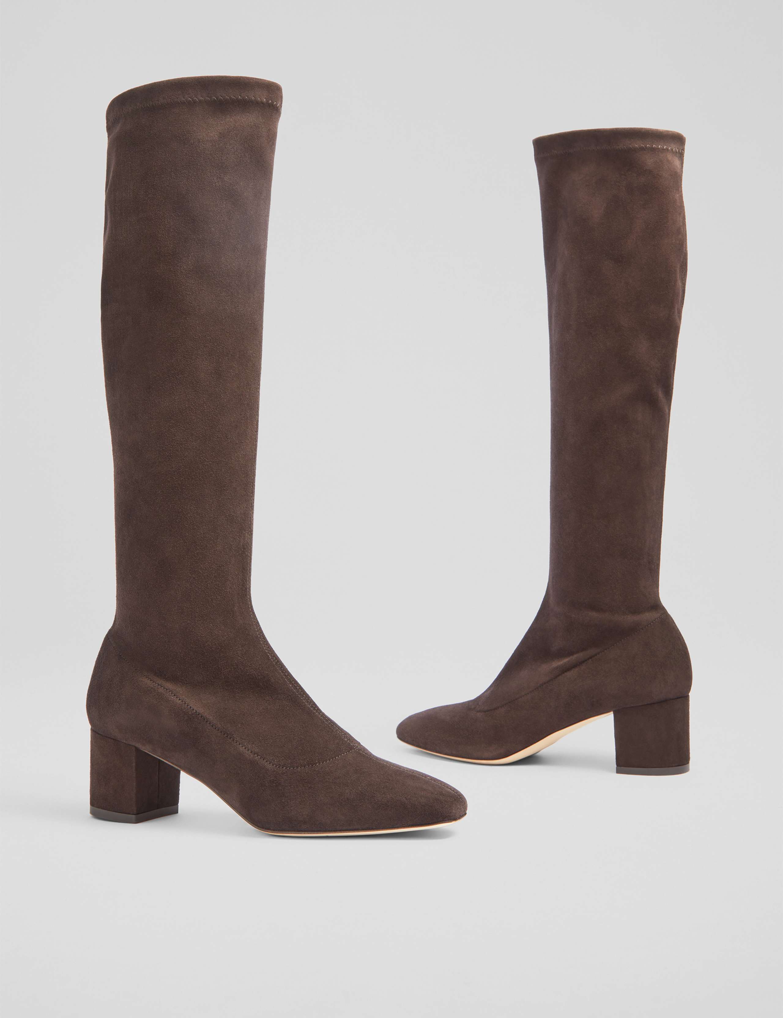Suede Block Heel Knee High Boots 4 of 4