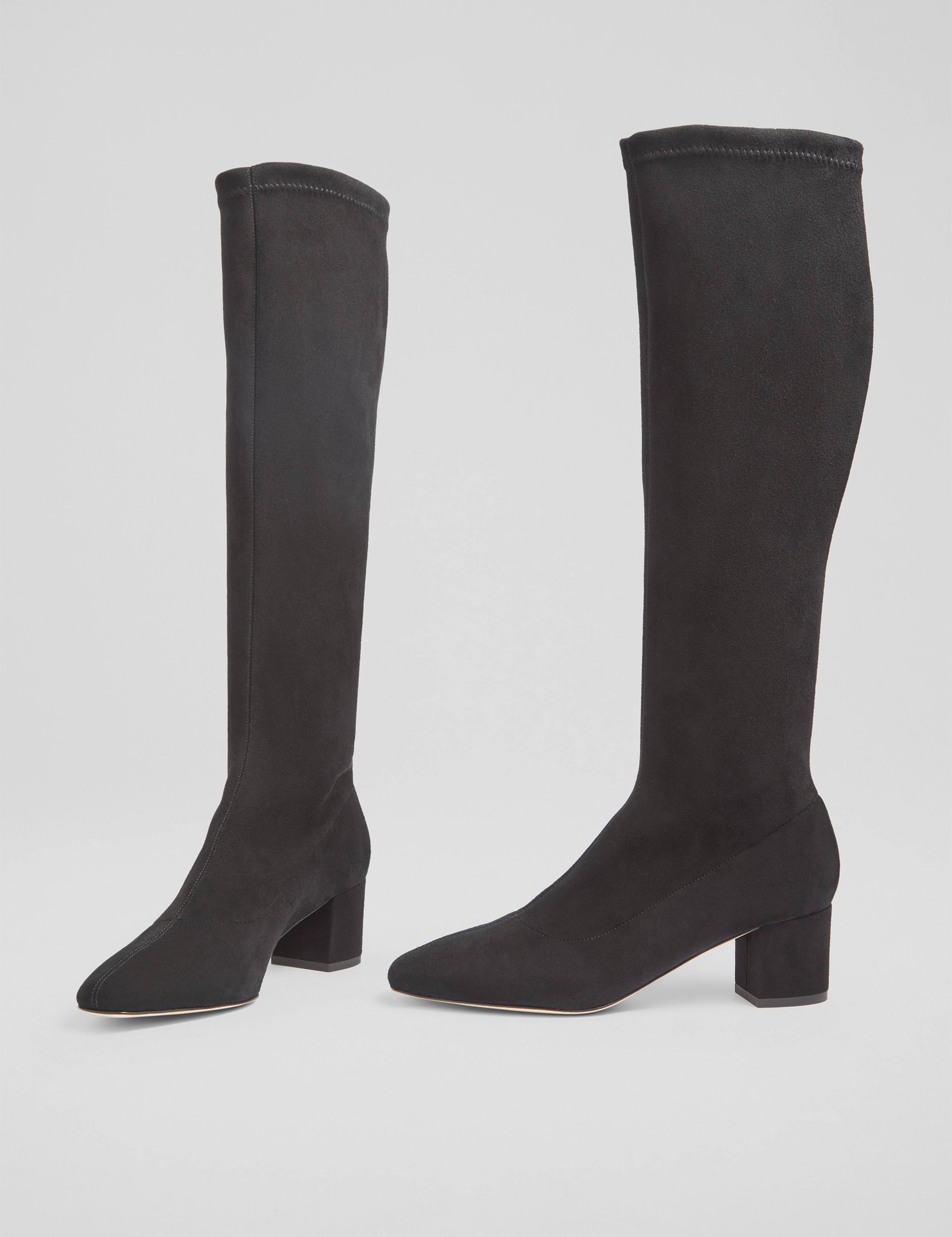Suede Block Heel Knee High Boots 3 of 4