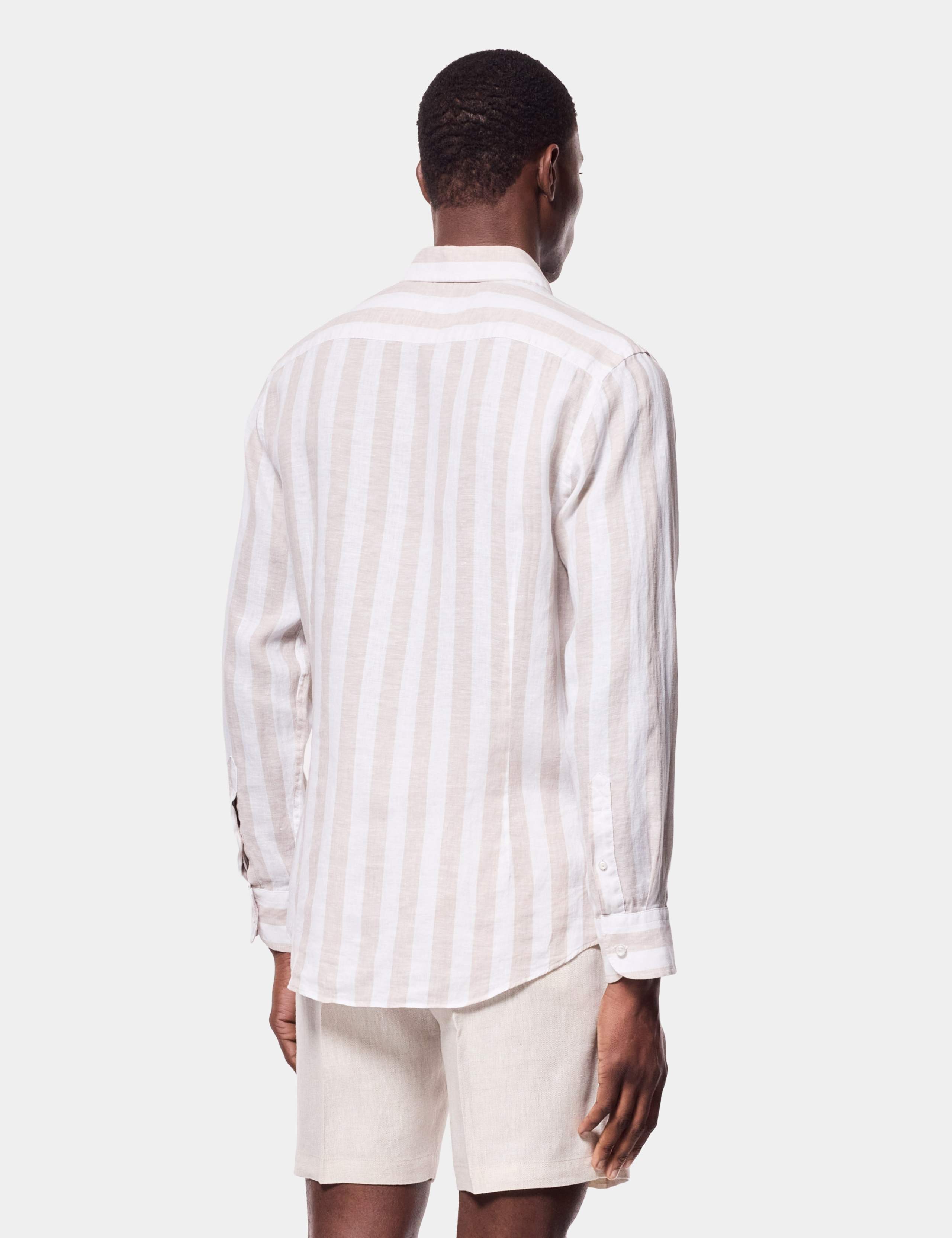 Regular Fit Pure Linen Large Stripe Shirt 3 of 3