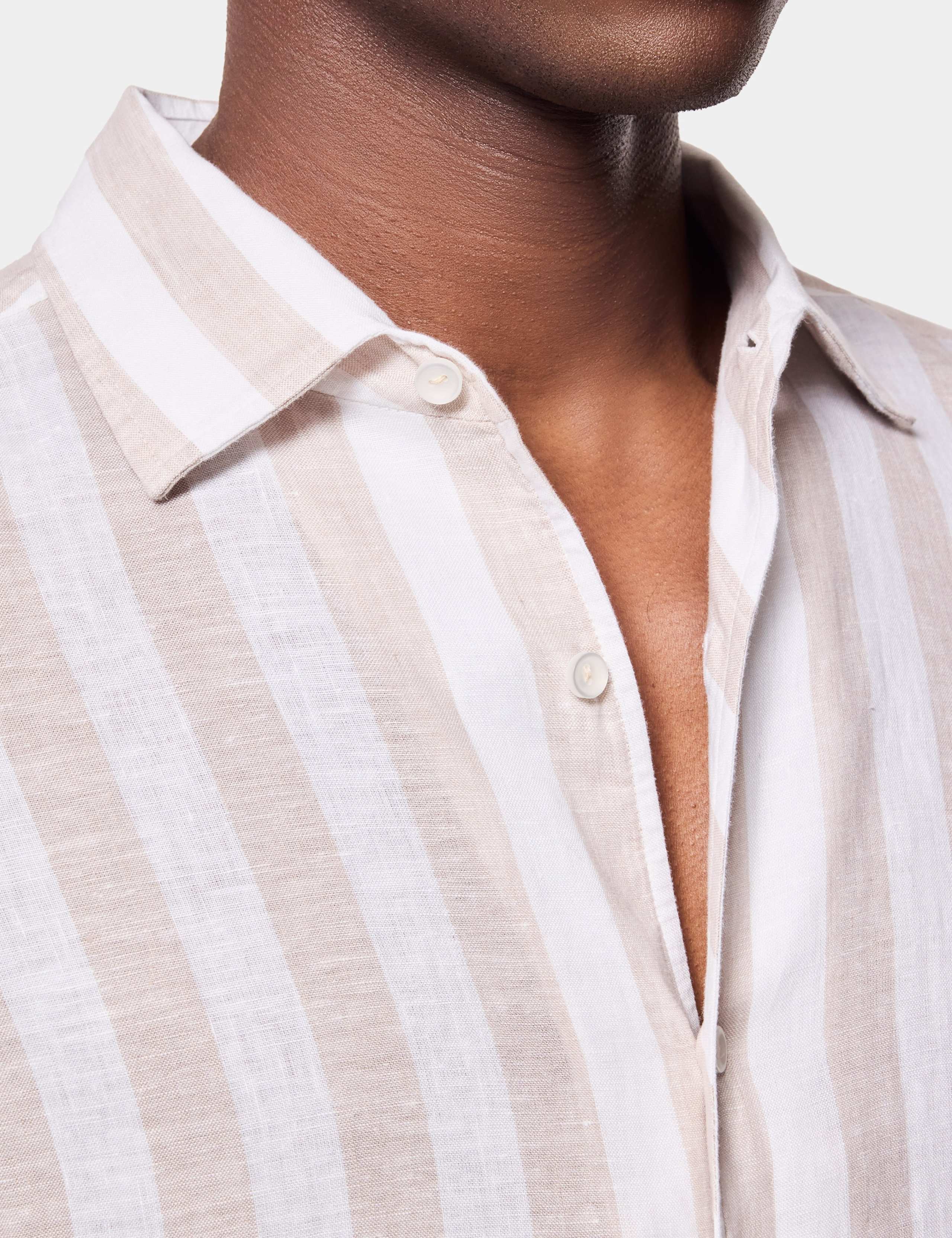 Regular Fit Pure Linen Large Stripe Shirt 2 of 3