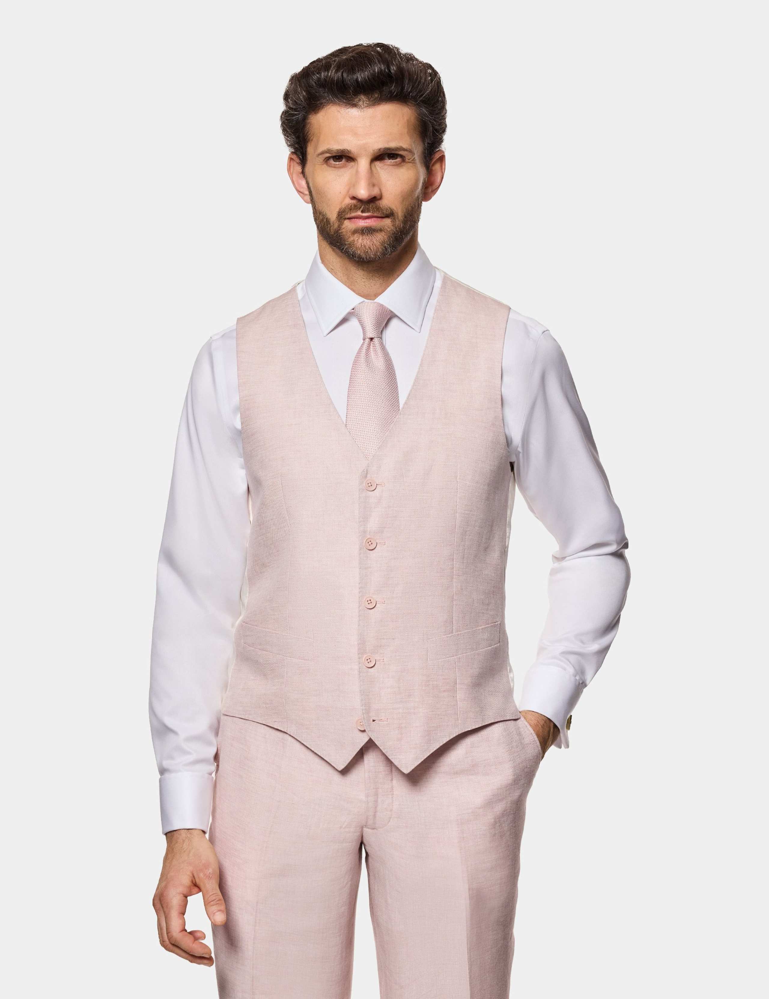 Tailored Fit Pure Linen Waistcoat 1 of 3
