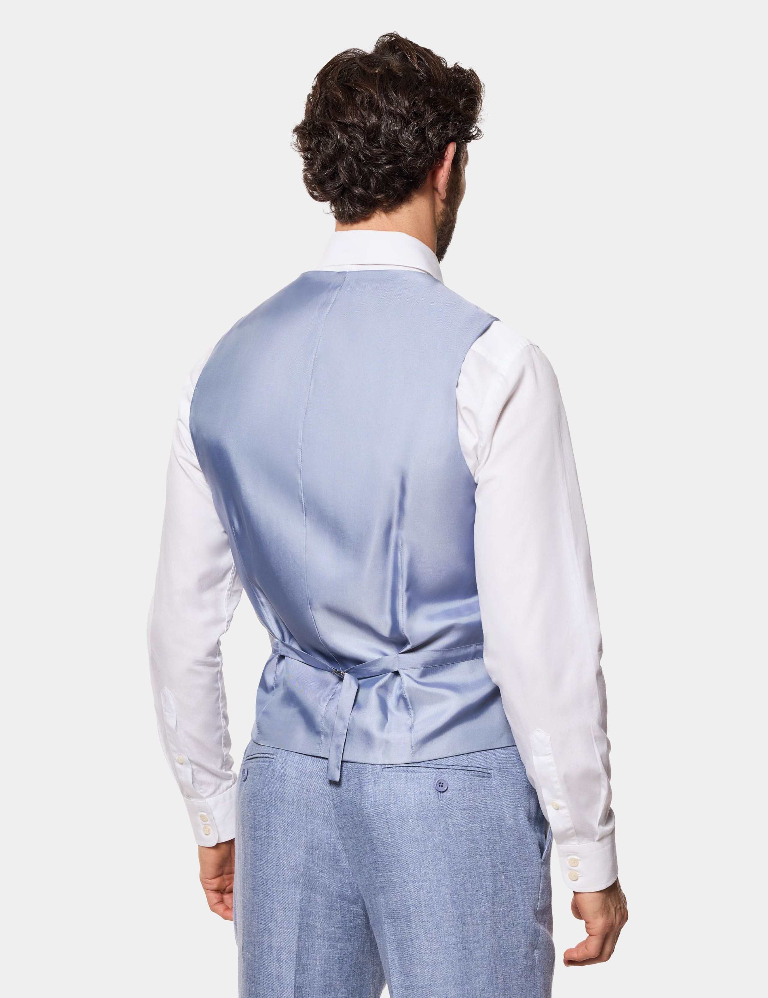 Tailored Fit Pure Linen Waistcoat 3 of 3