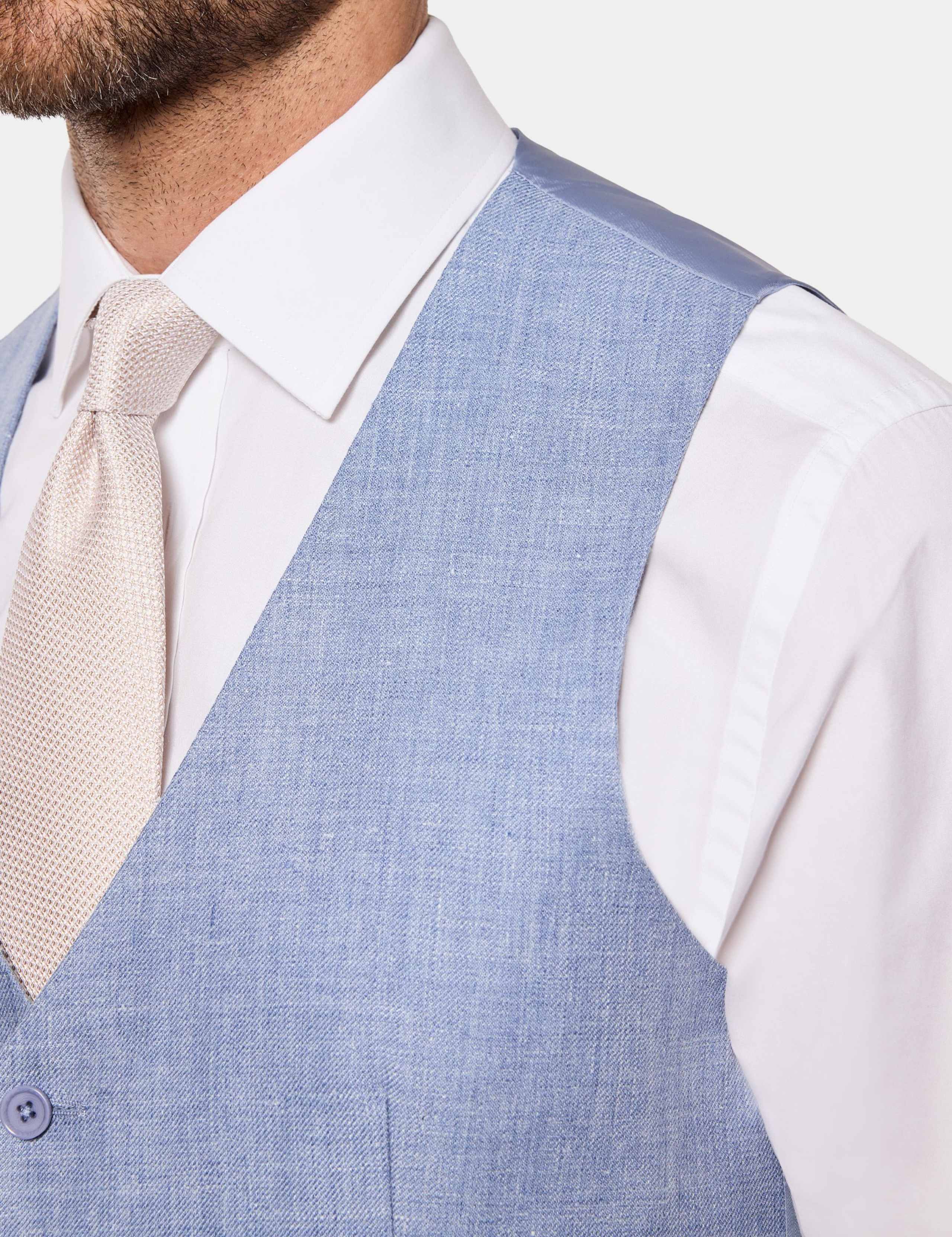 Tailored Fit Pure Linen Waistcoat 2 of 3