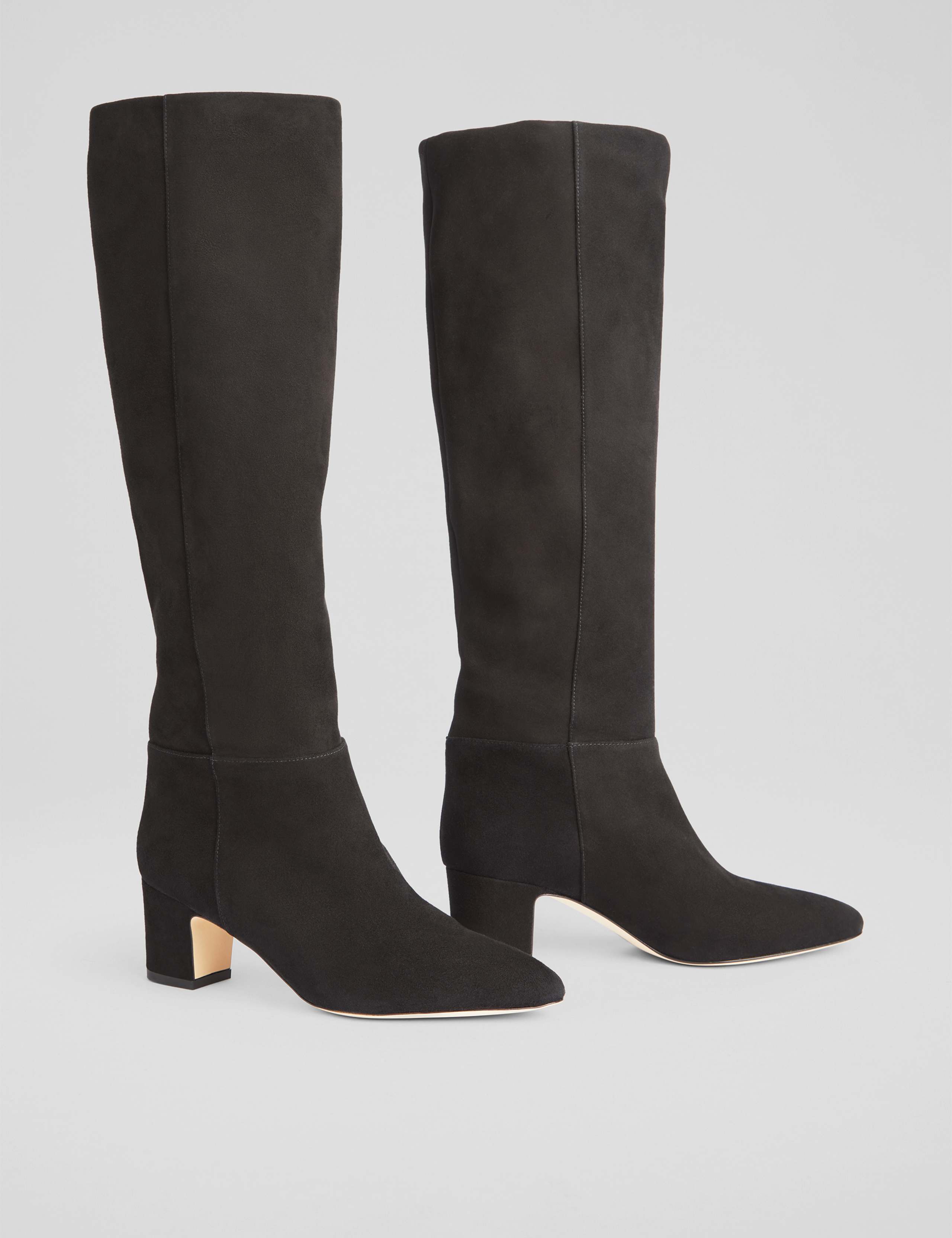 Suede Block Heel Knee High Boots 2 of 4