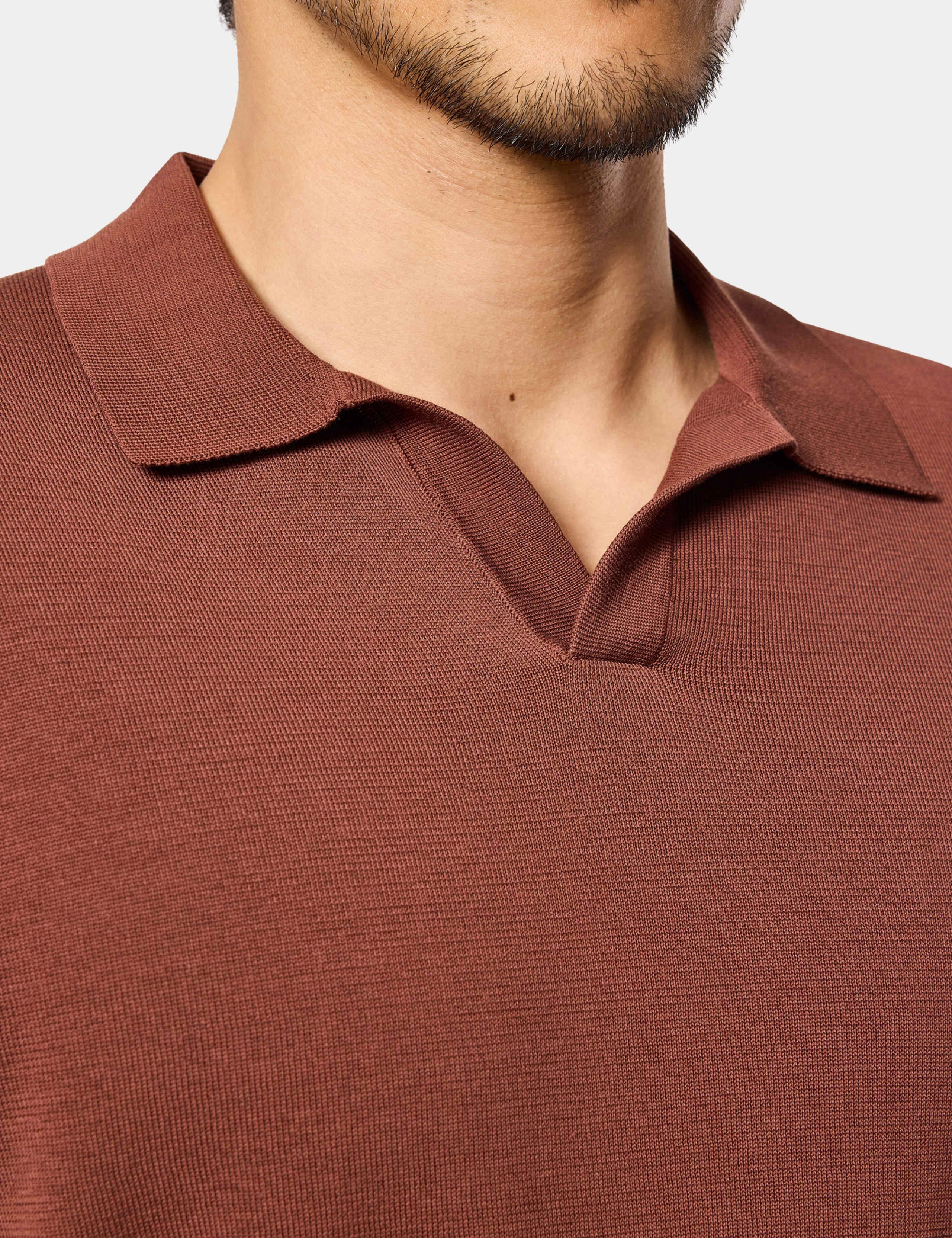 Pure Cotton Open Collar Knitted Polo Shirt 2 of 3