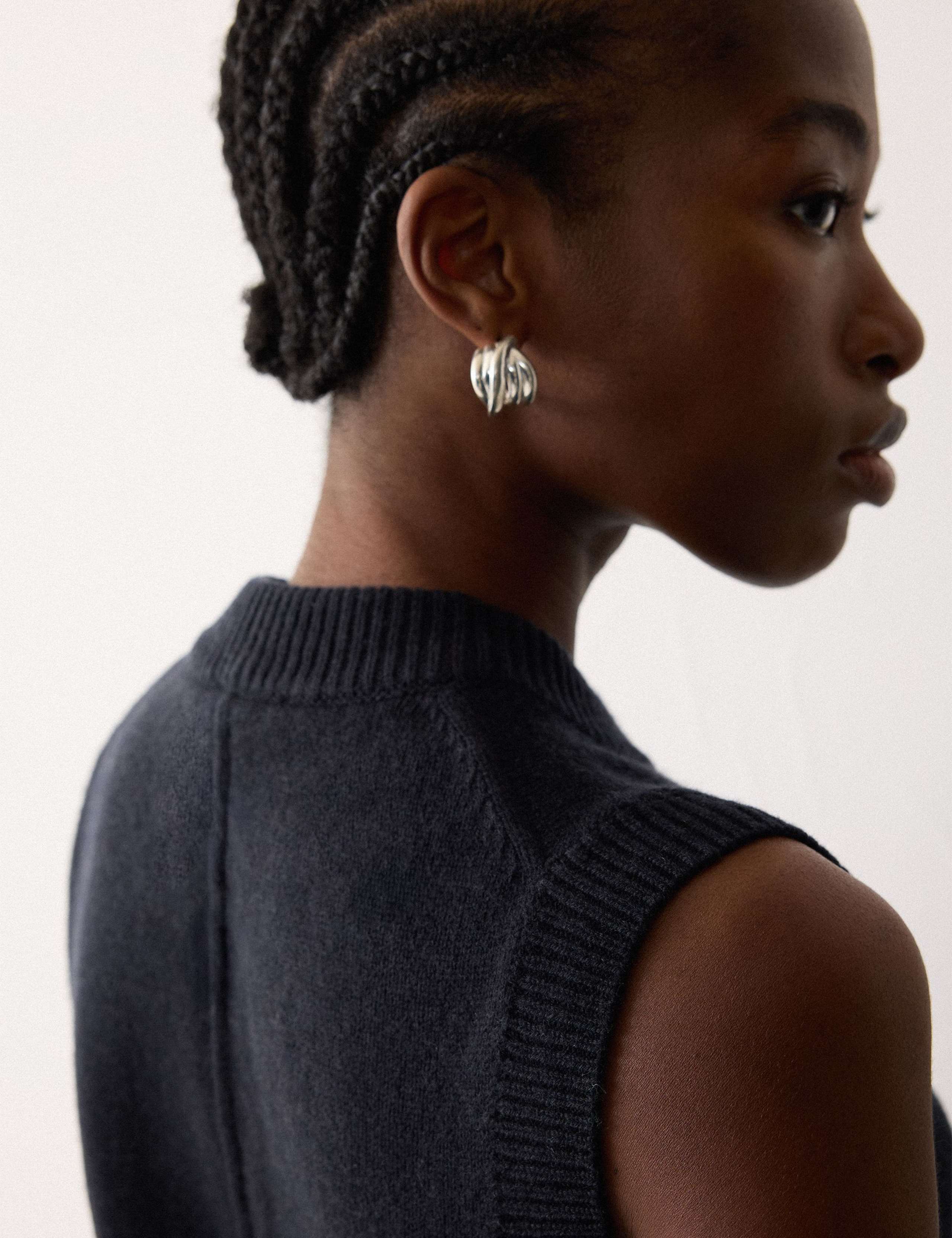 Wool Blend Straight Textured Waistcoat 6 of 6