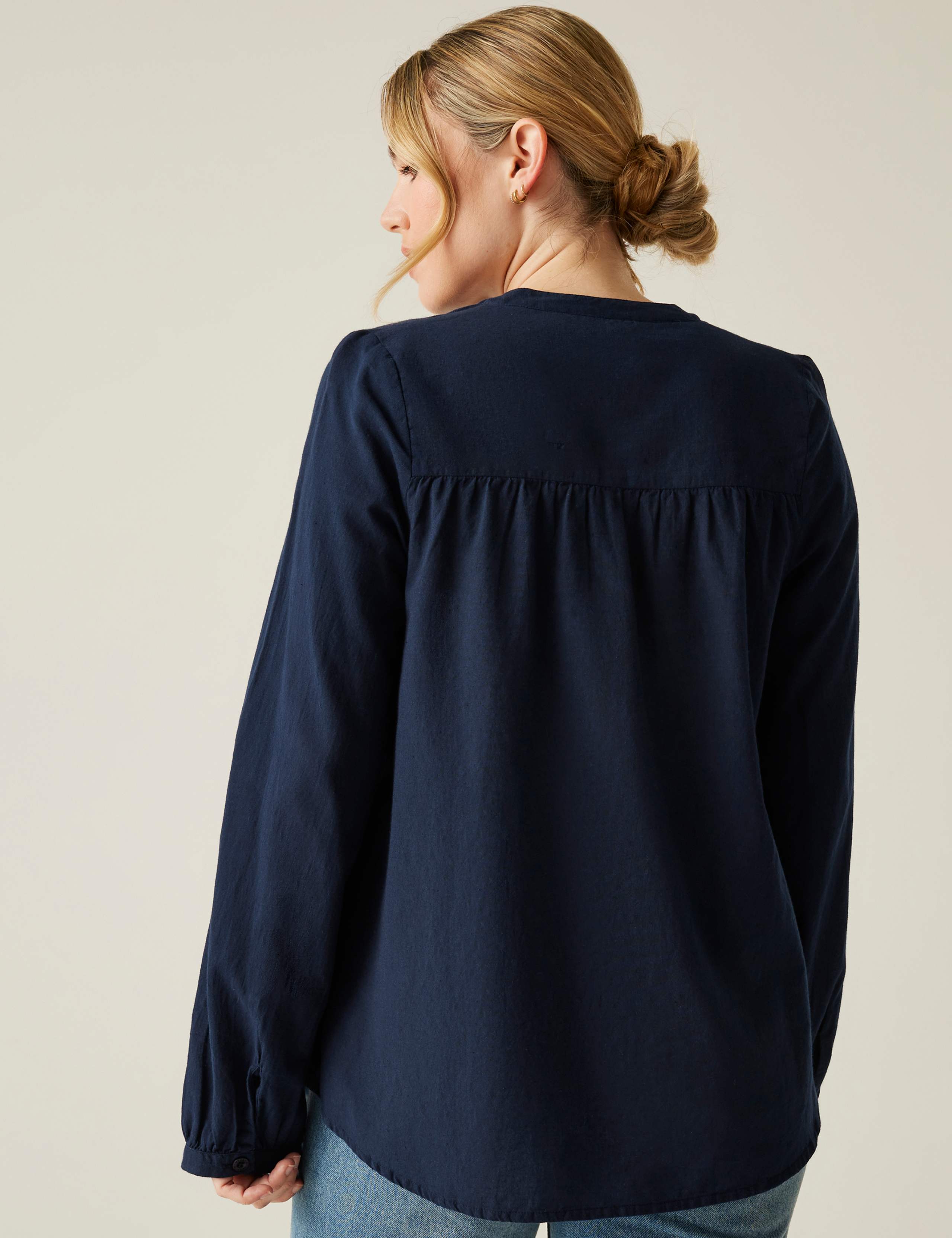 Natine Cotton Rich Blouse with Linen 3 of 6