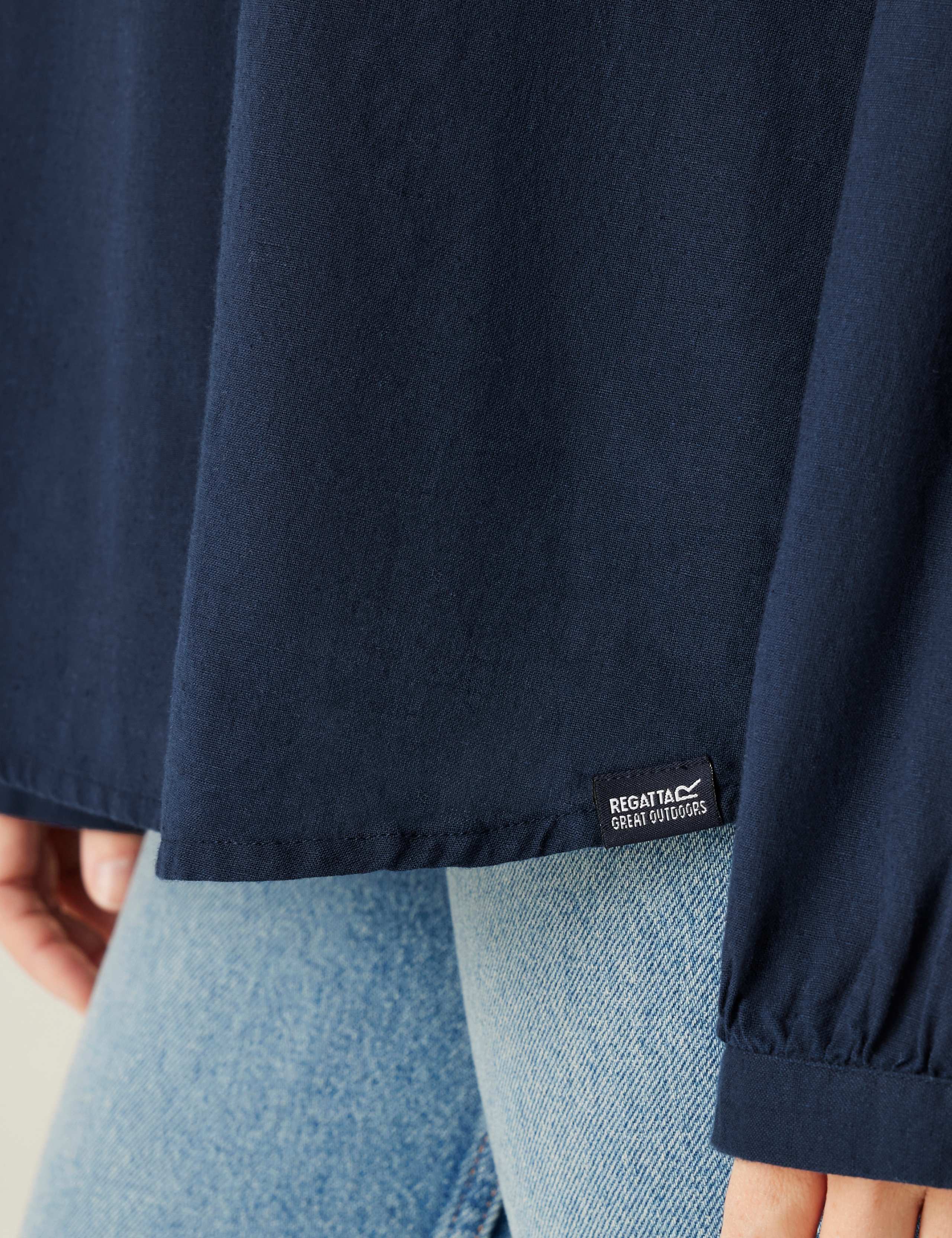 Natine Cotton Rich Blouse with Linen 4 of 6