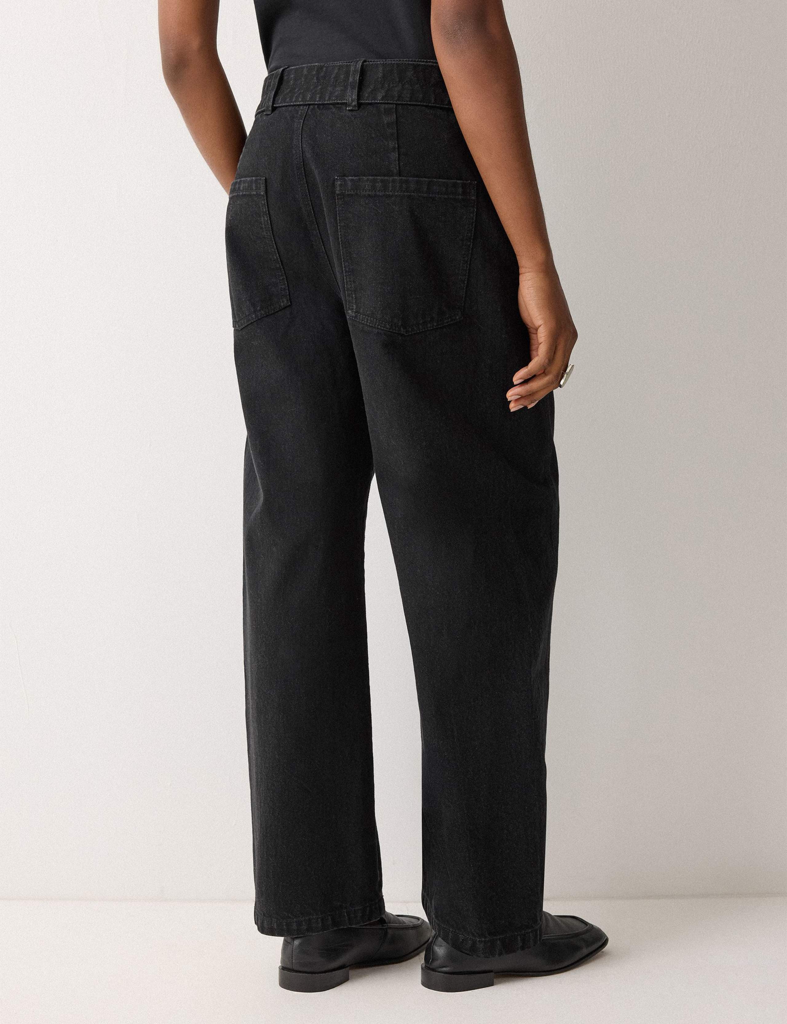 High Waisted Belted Barrel Jeans 4 of 6