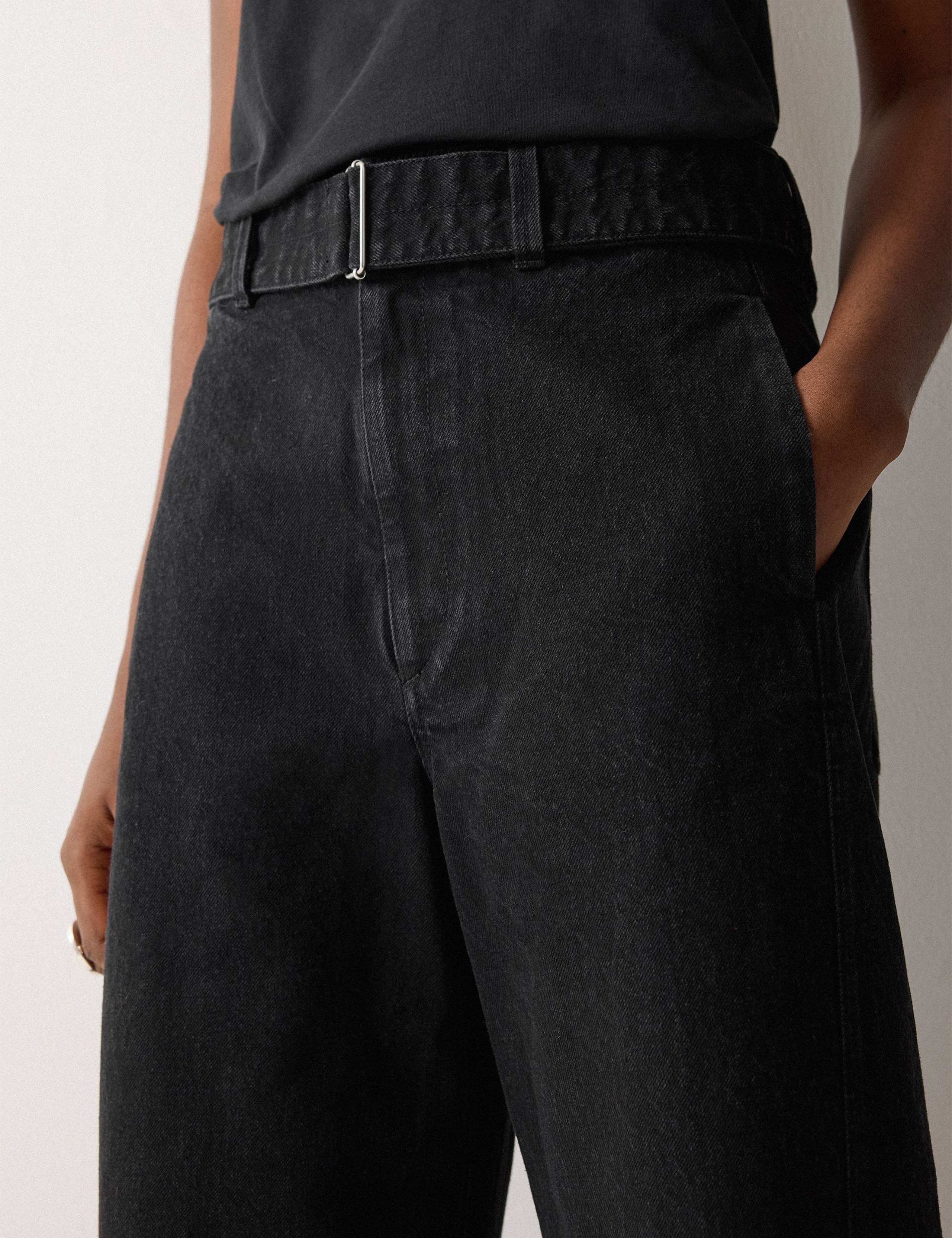 High Waisted Belted Barrel Jeans 5 of 6
