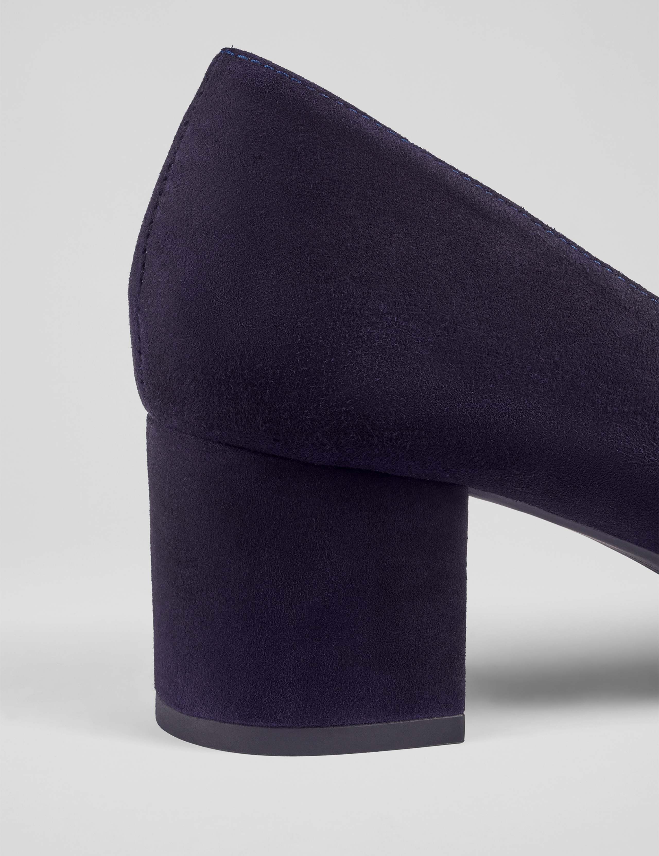 Suede Block Heel Pointed Court Shoes 3 of 4