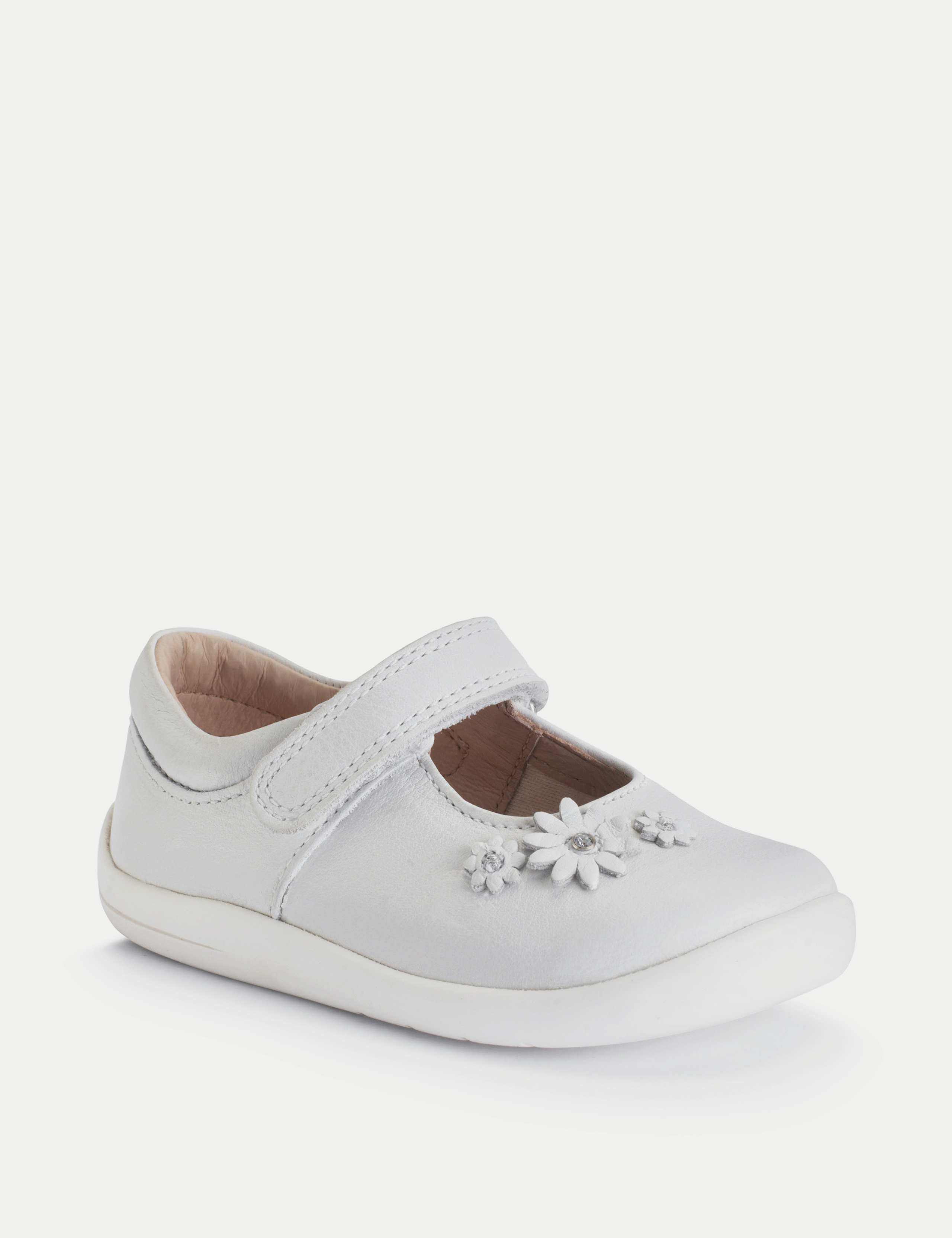 Kids' Leather Flower Riptape Shoes (4 Small - 8 Small) 3 of 6