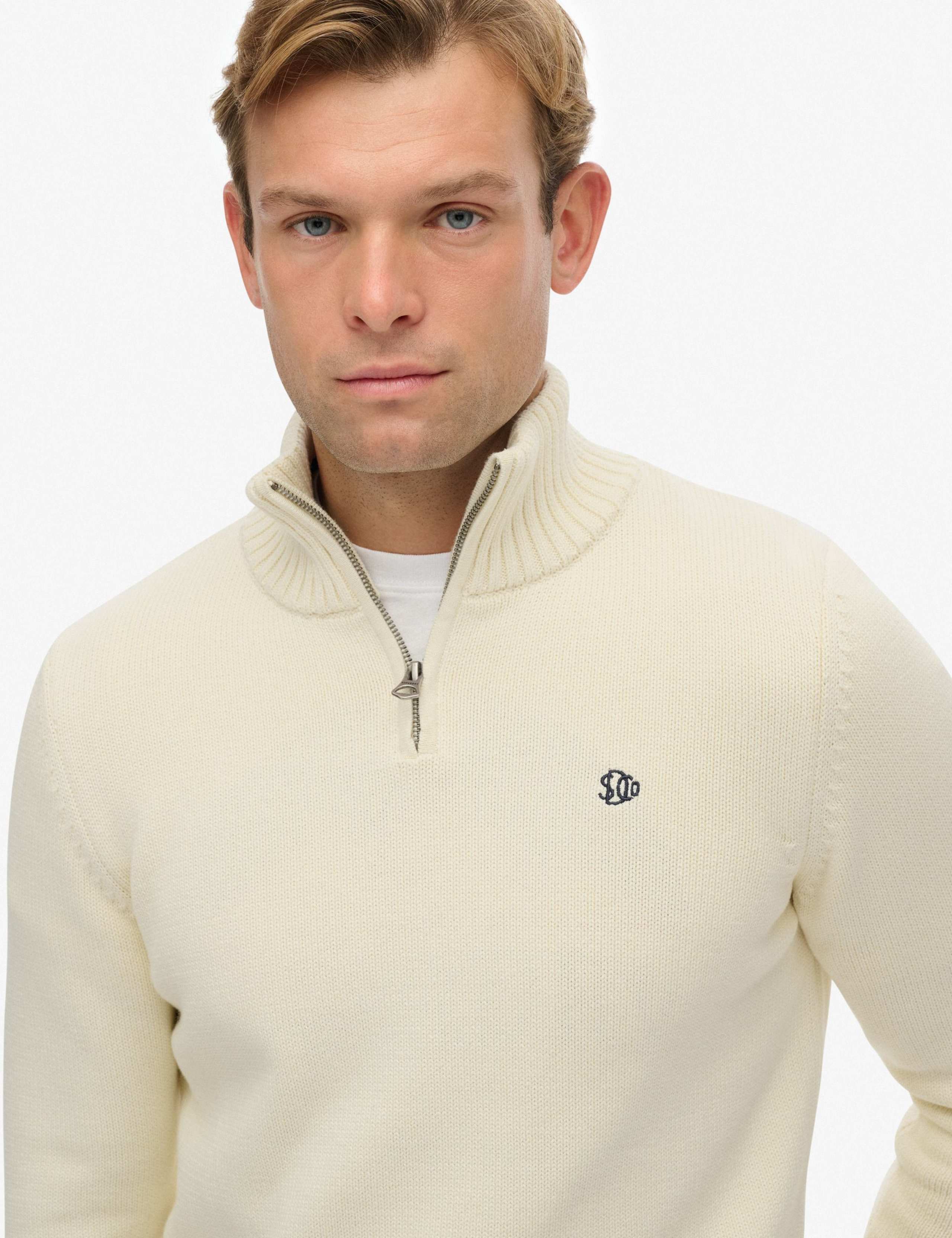 Pure Cotton Half Zip Jumper 3 of 6