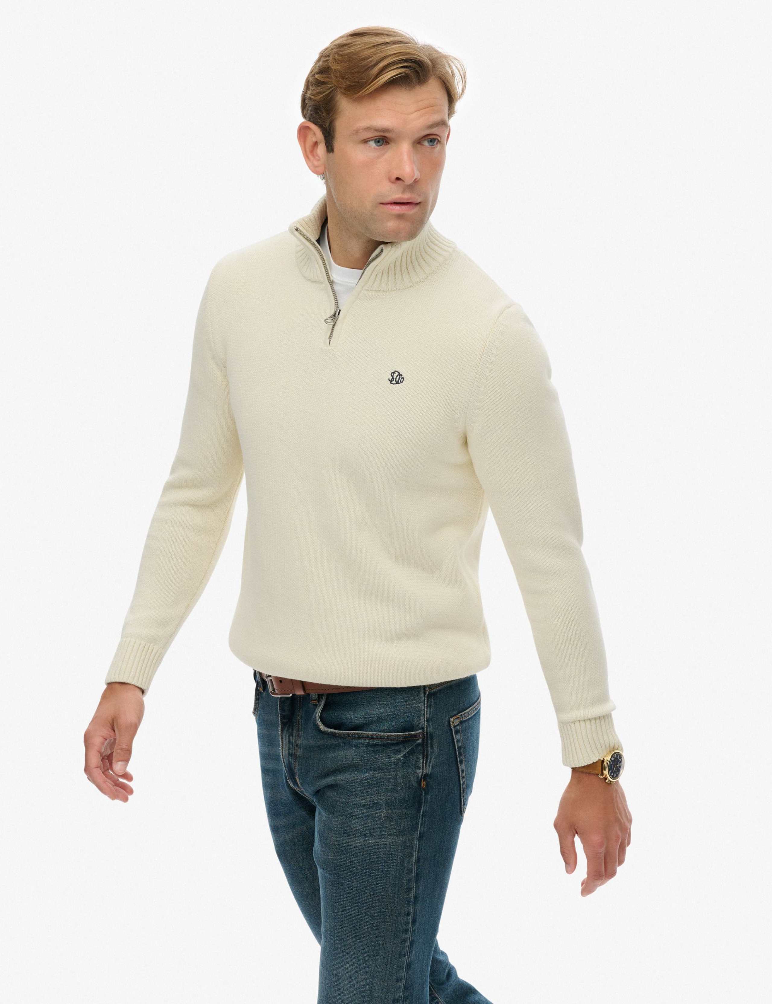 Pure Cotton Half Zip Jumper 5 of 6