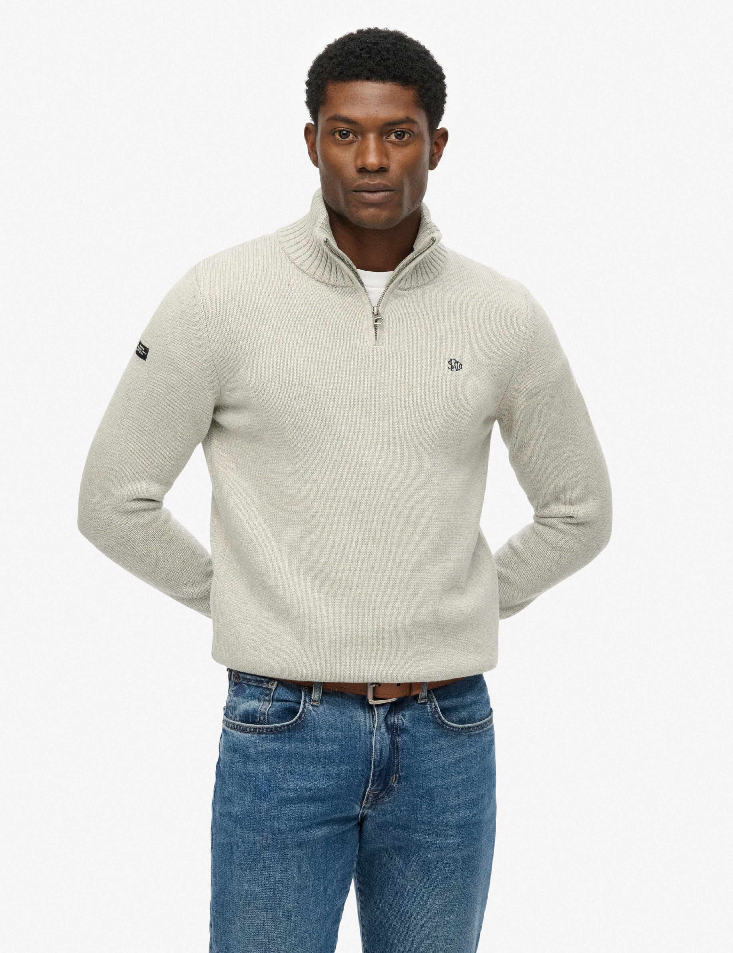 Pure Cotton Half Zip Jumper 1 of 5