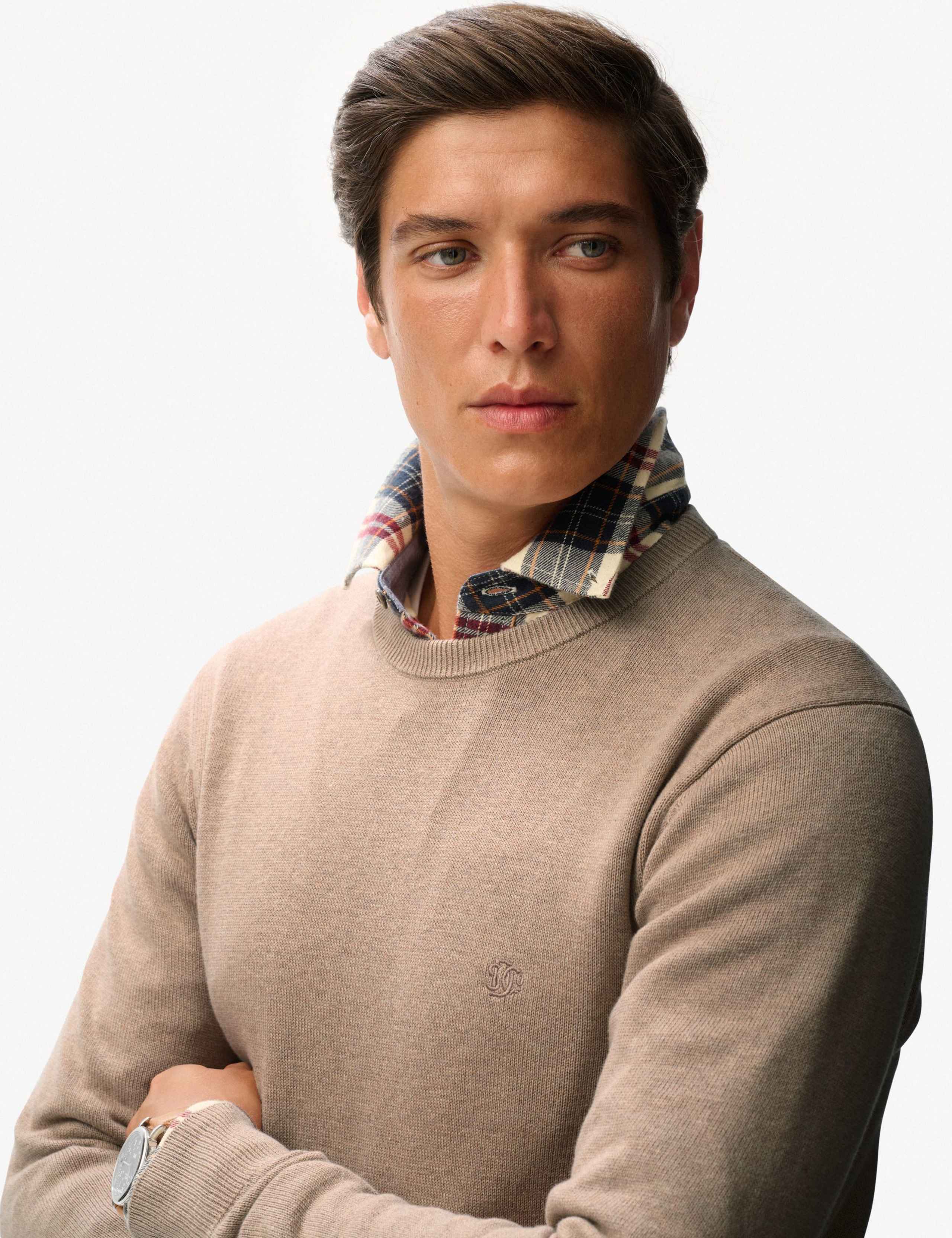 Pure Cotton Crew Neck Jumper 5 of 6