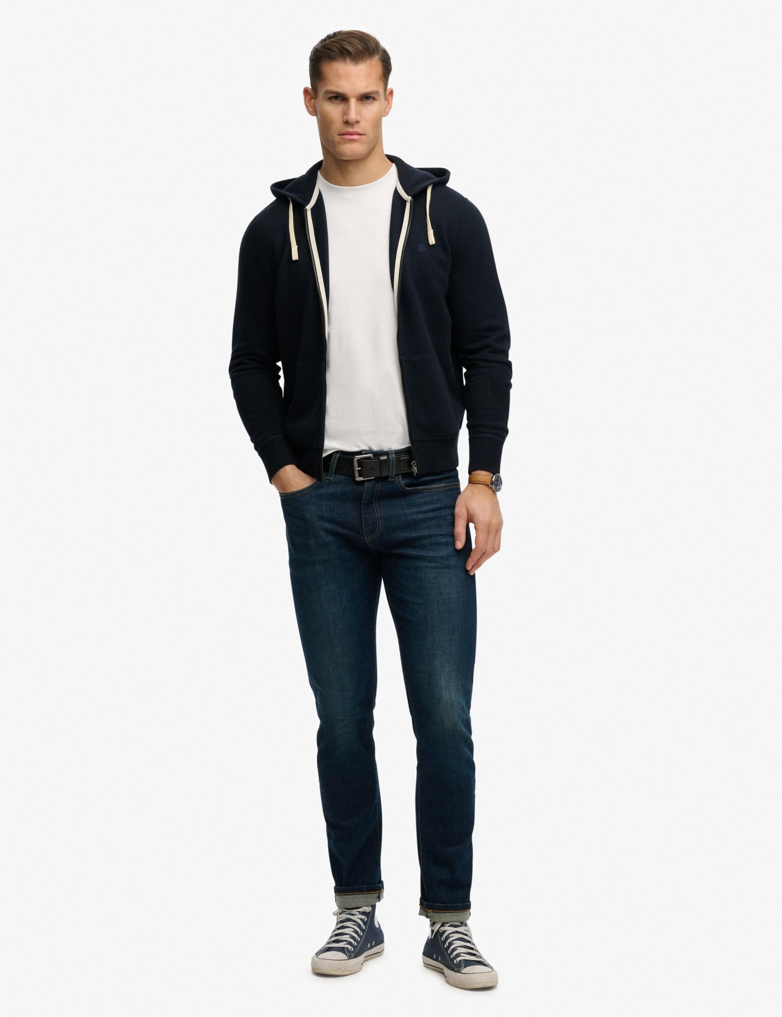 Cotton Rich Logo Embroidery Zip Up Hoodie 3 of 7