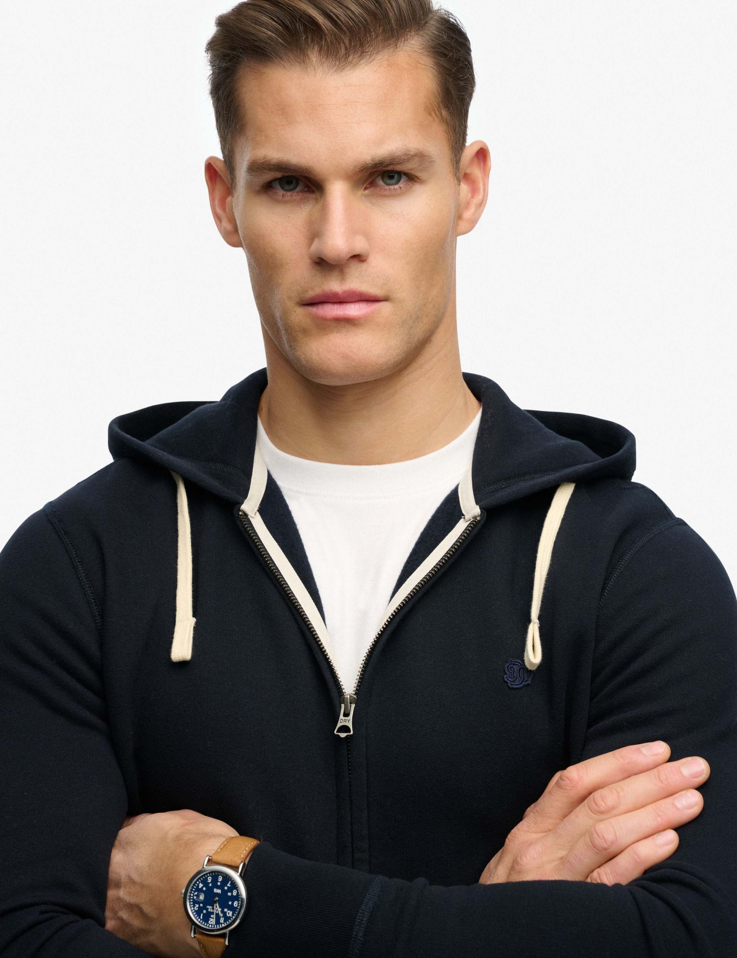 Cotton Rich Logo Embroidery Zip Up Hoodie 6 of 7