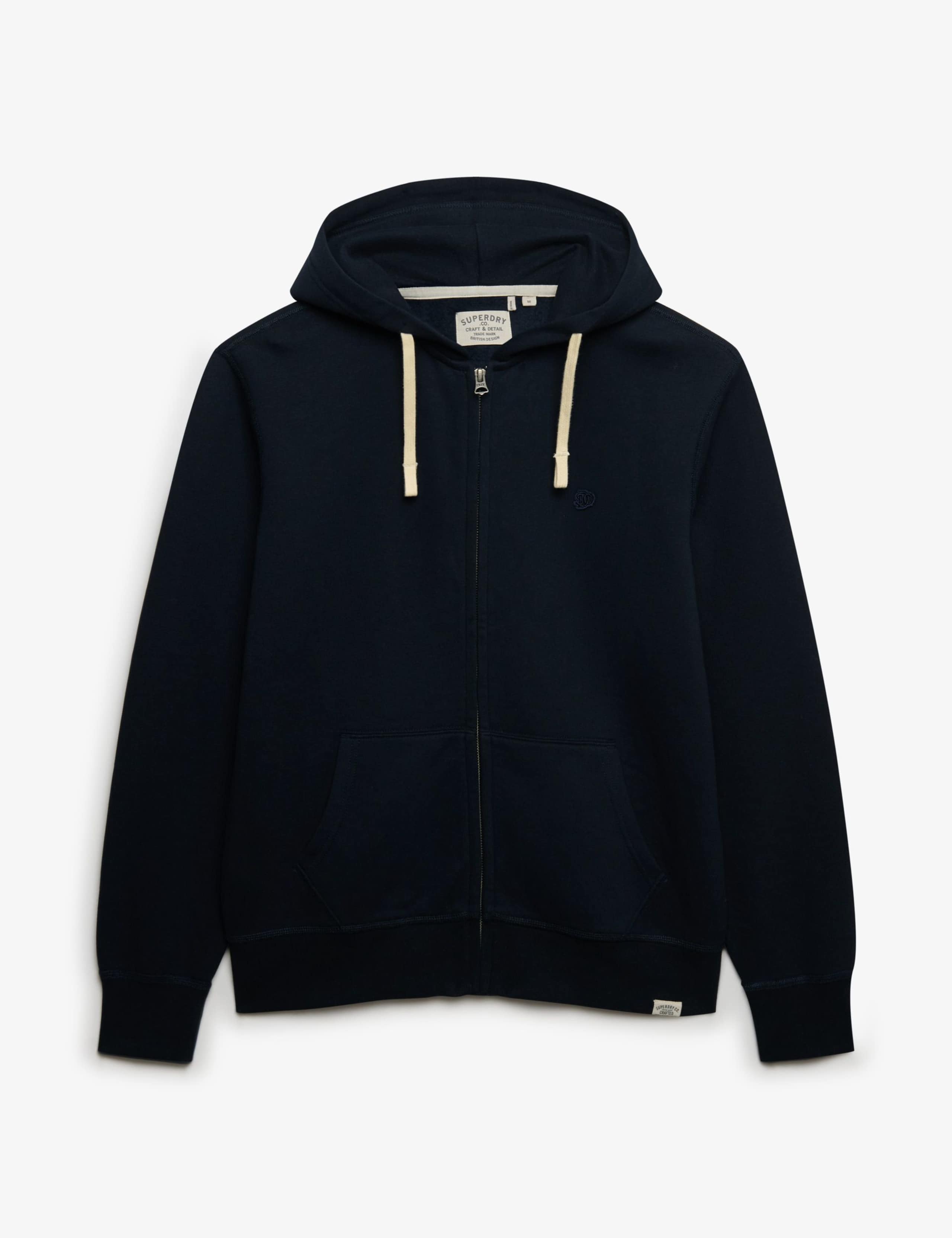 Cotton Rich Logo Embroidery Zip Up Hoodie 2 of 7