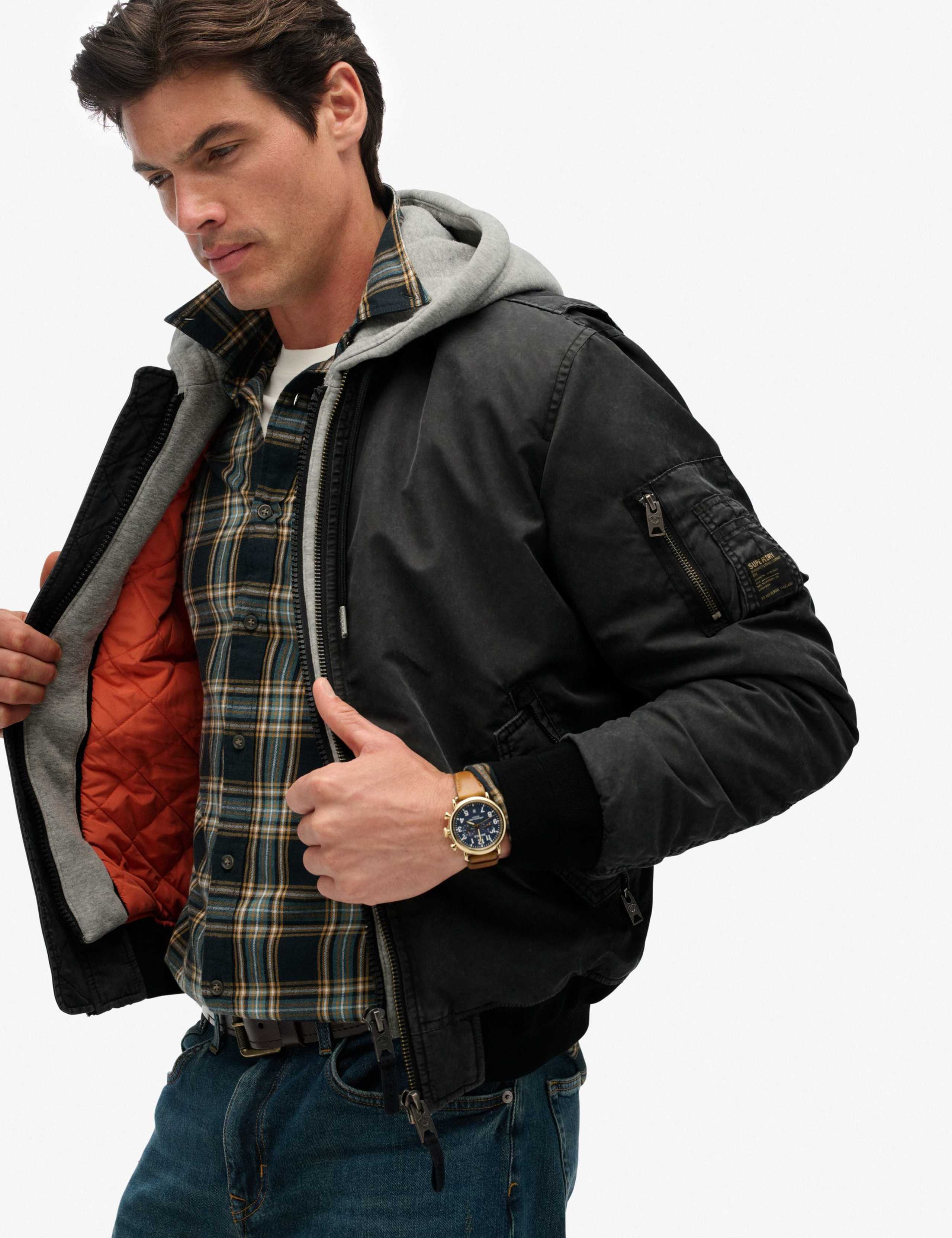 Military MA1 Hooded Bomber Jacket 3 of 8