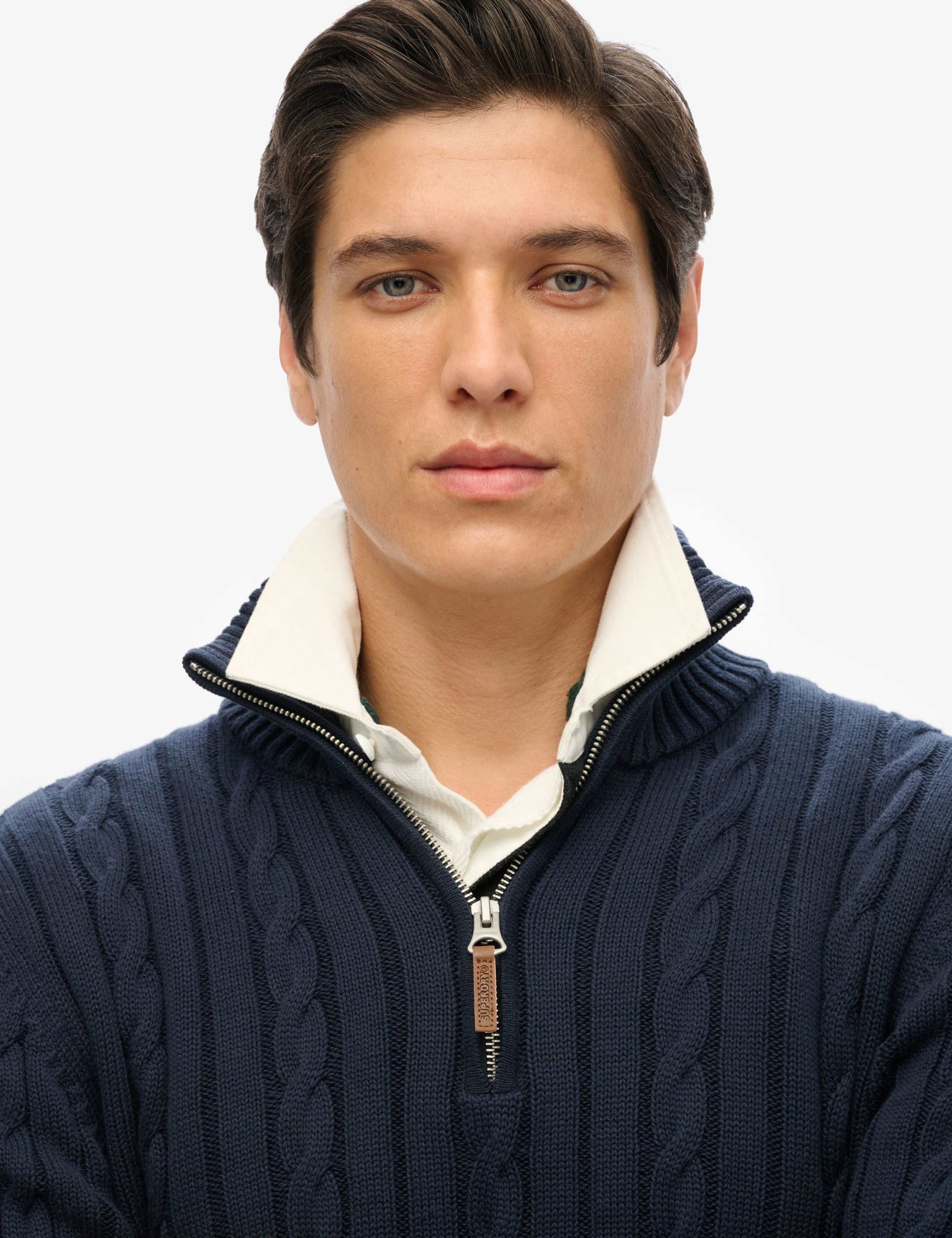 Pure Cotton Cable Half Zip Jumper 5 of 5
