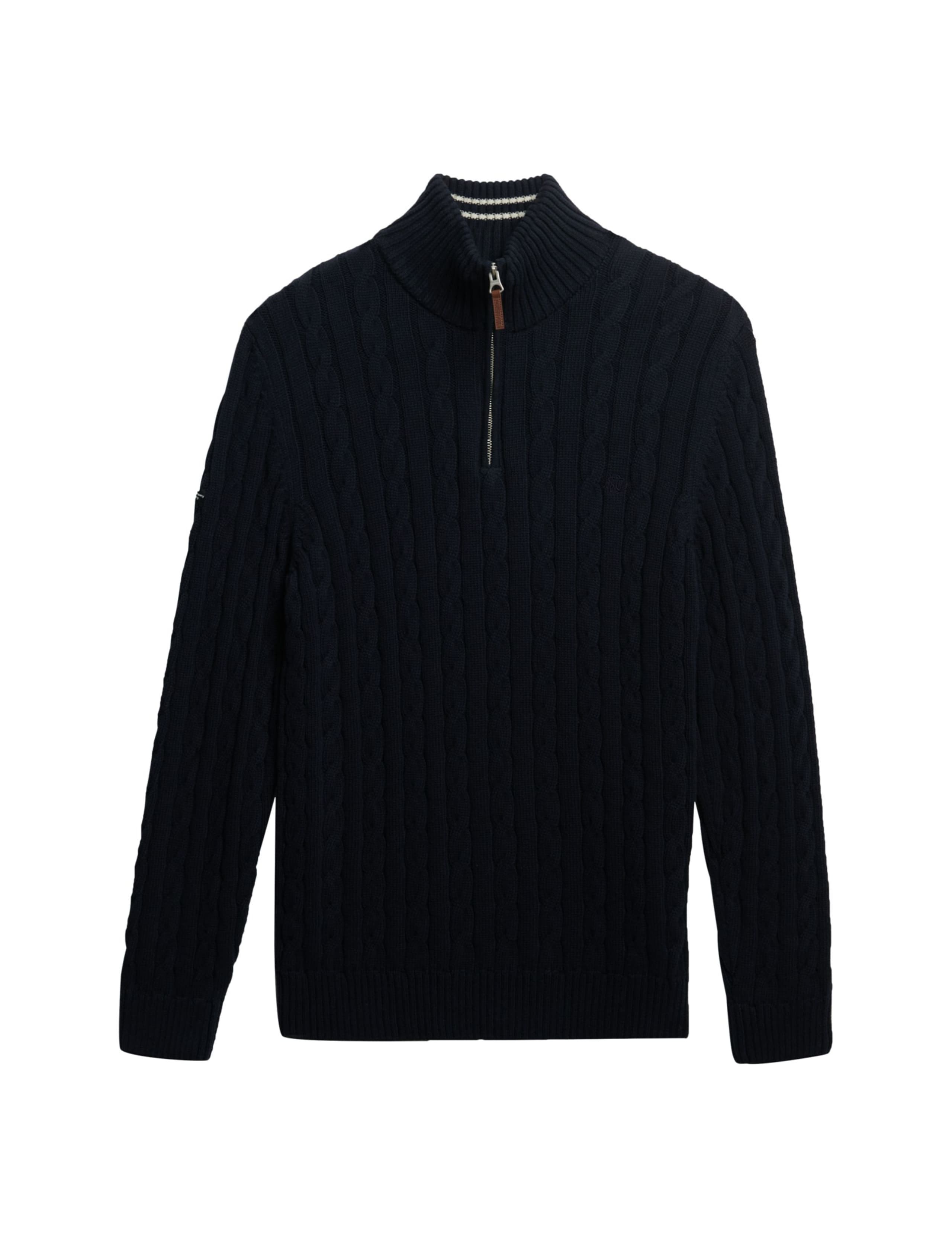 Pure Cotton Cable Half Zip Jumper 2 of 5