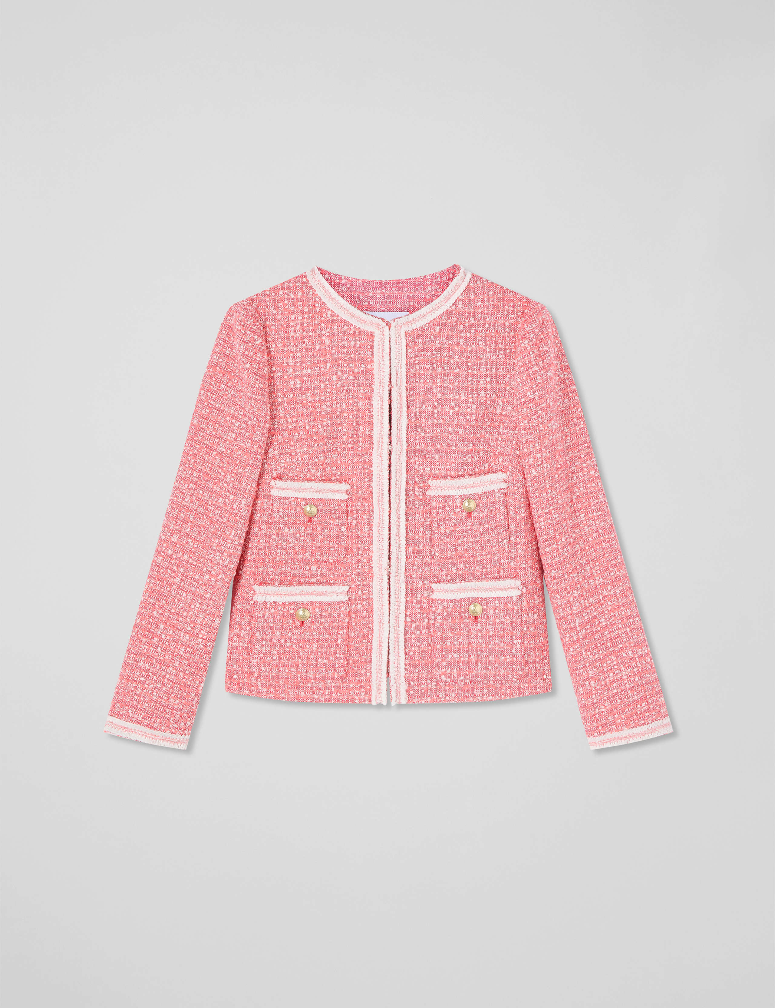 Tweed Collarless Short Jacket 2 of 3