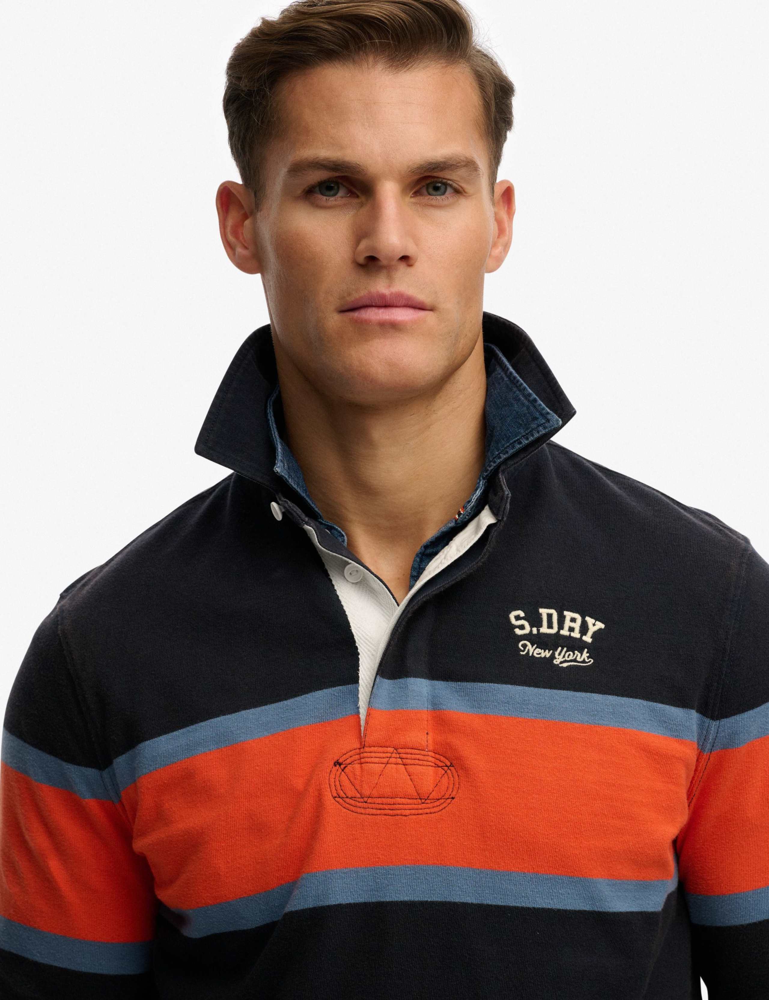 Pure Cotton Striped Funnel Neck Rugby Top 4 of 6