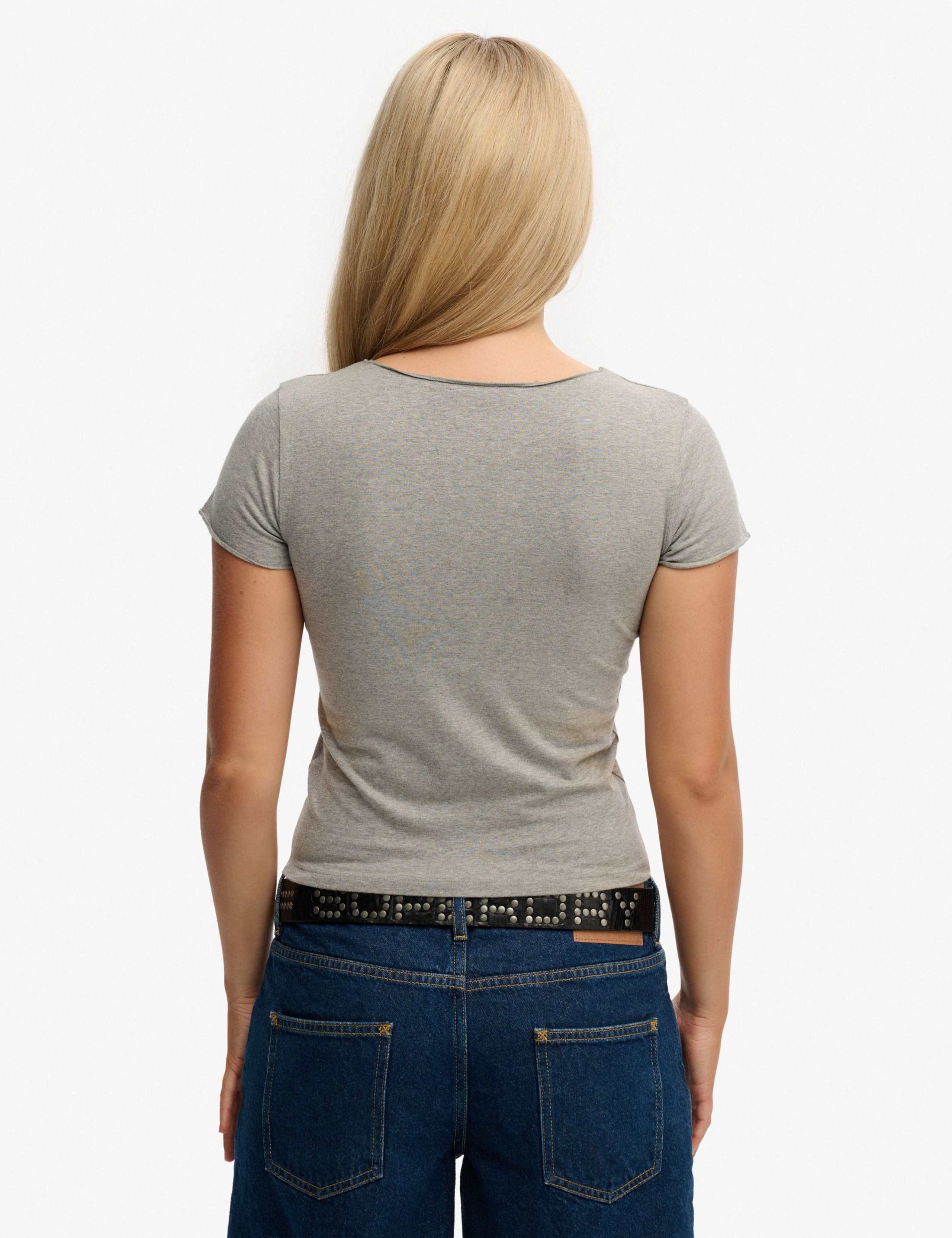 Cotton Rich V-Neck Slim Fit Top 3 of 5