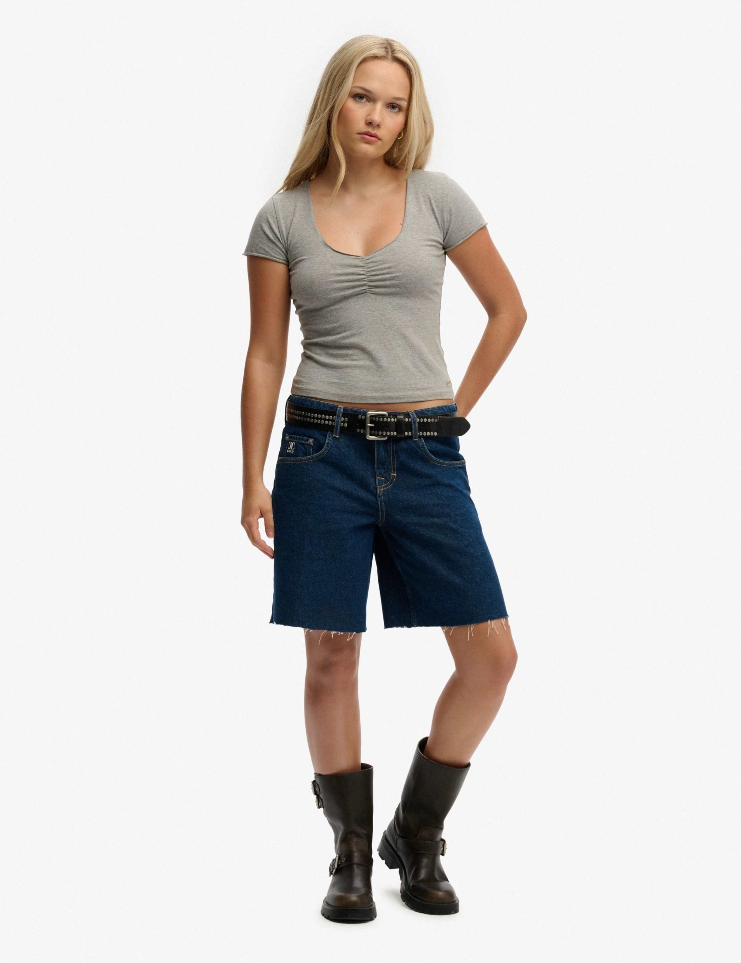 Cotton Rich V-Neck Slim Fit Top 5 of 5