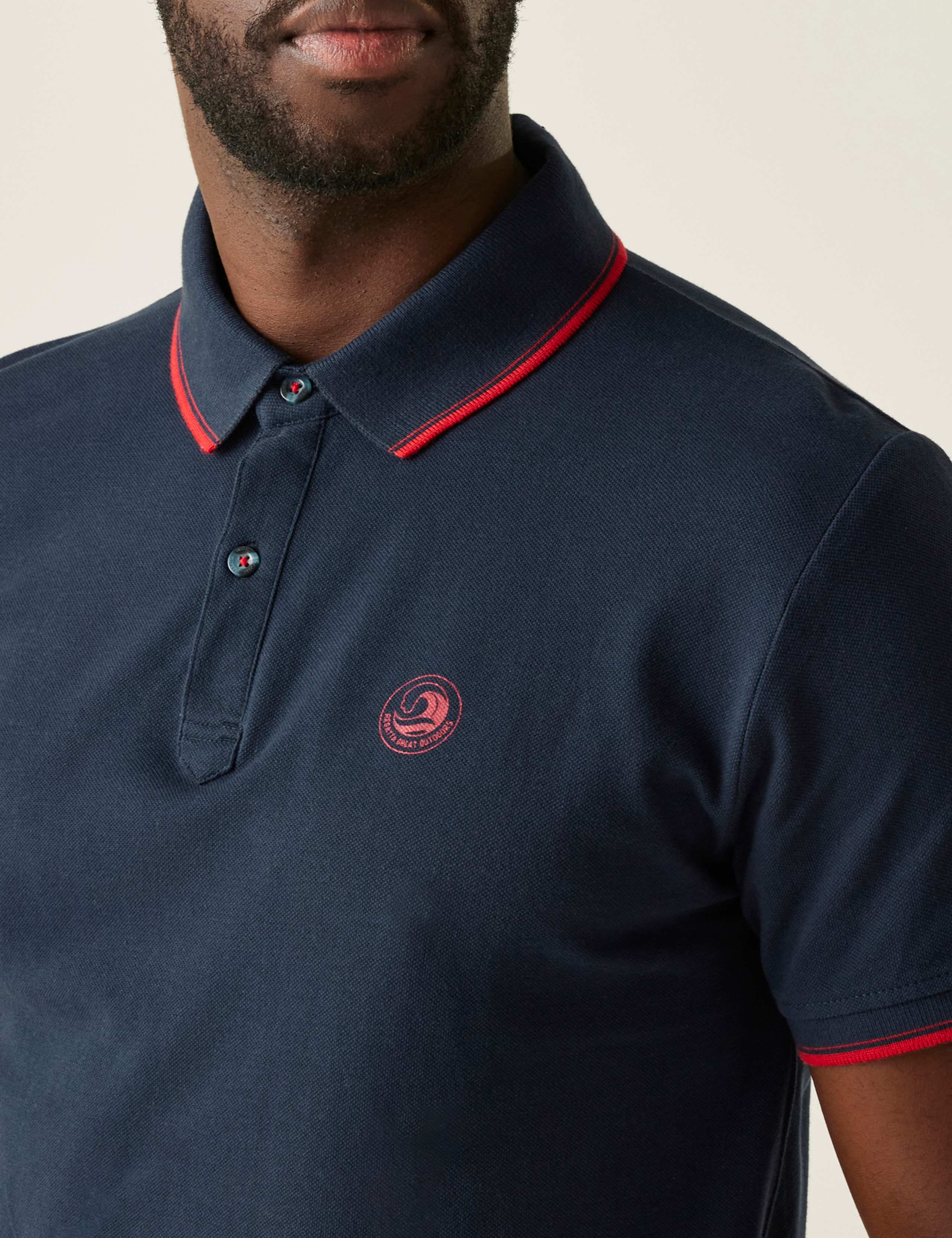 Tadeo II Pure Cotton Tipped Polo Shirt 3 of 6